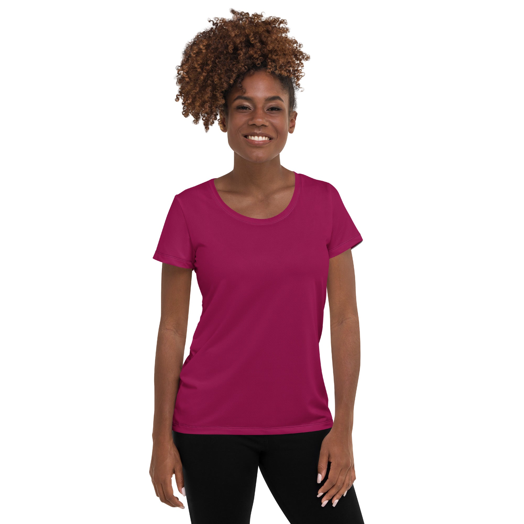 Women’s Magenta Performance Athletic T-Shirt - Lightweight Moisture Wicking Workout Top with UPF 50+