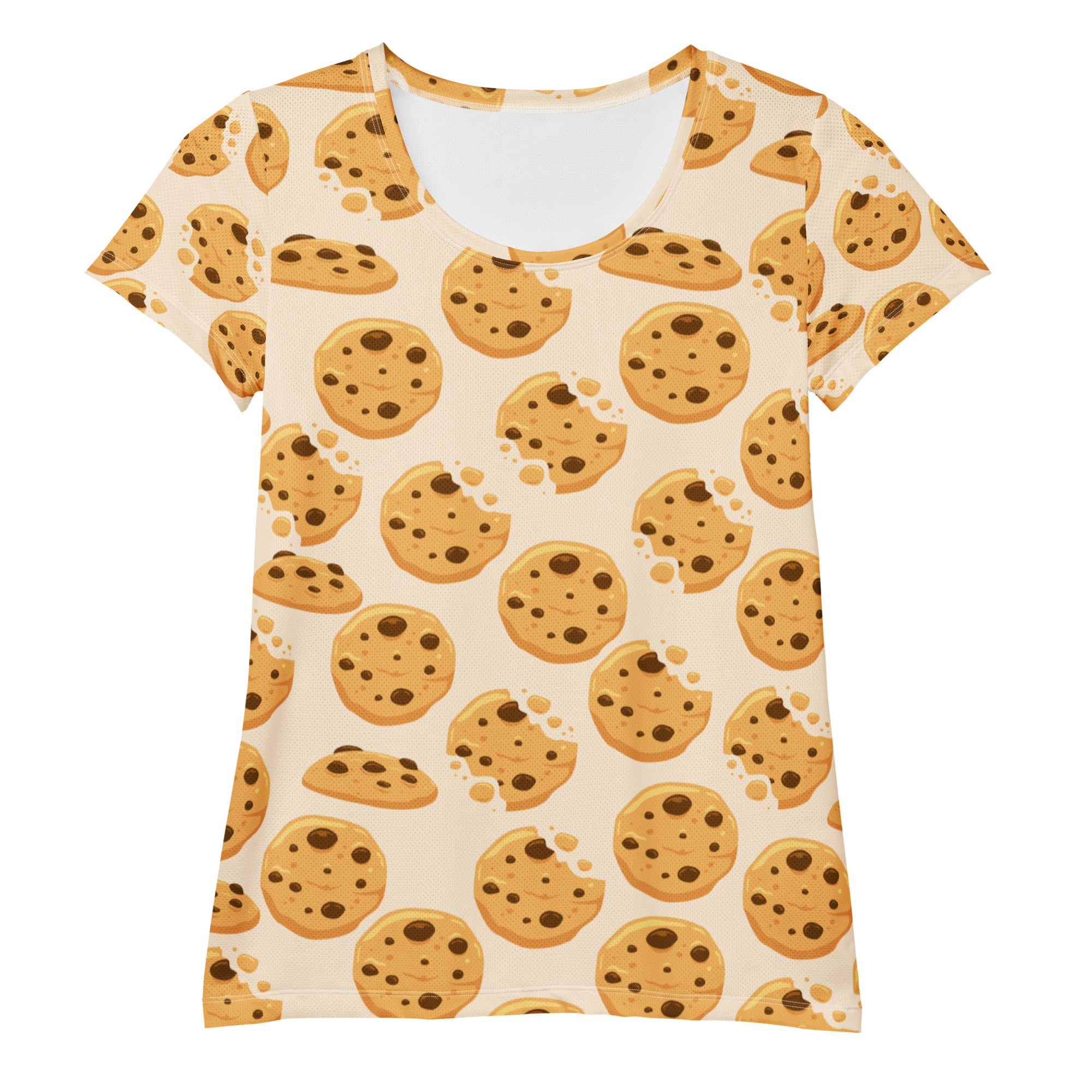 Women’s Chocolate Chip Cookie Performance Athletic T-Shirt - Lightweight Moisture Wicking Workout Top with UPF 50+