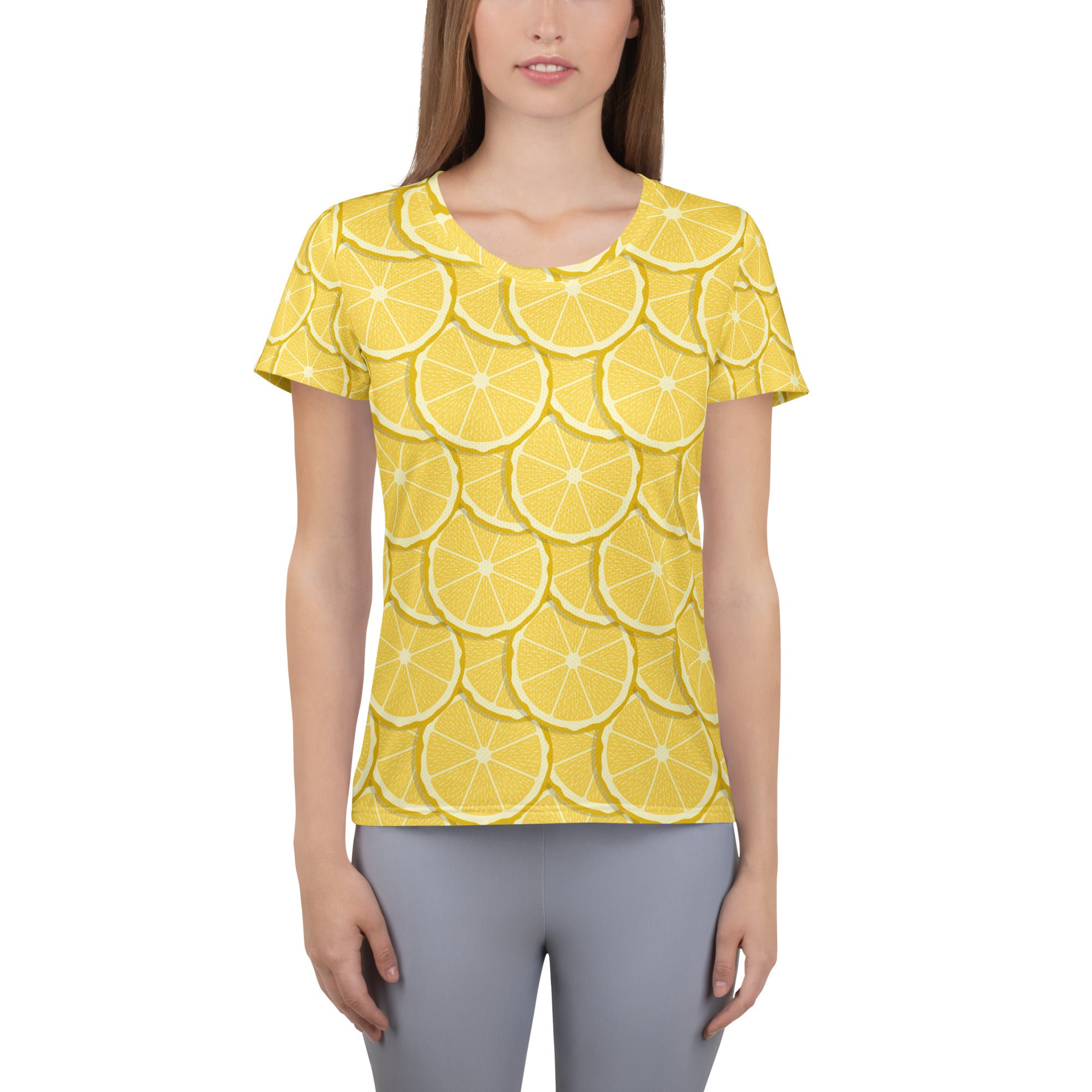 Women’s Lemon Performance Athletic T-Shirt - Lightweight Moisture Wicking Workout Top with UPF 50+