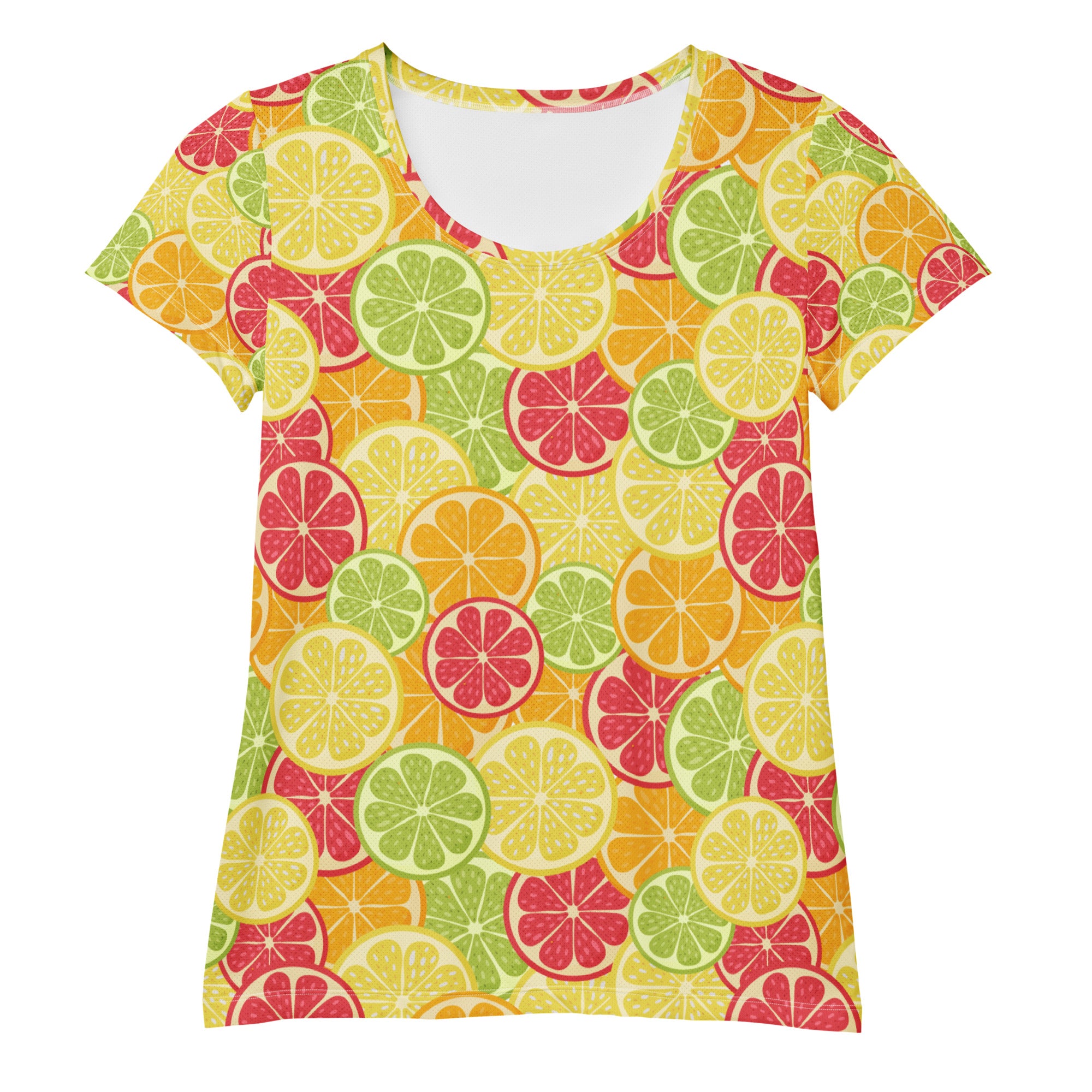 Women’s Colorful Citrus Performance Athletic T-Shirt - Lightweight Moisture Wicking Workout Top with UPF 50+