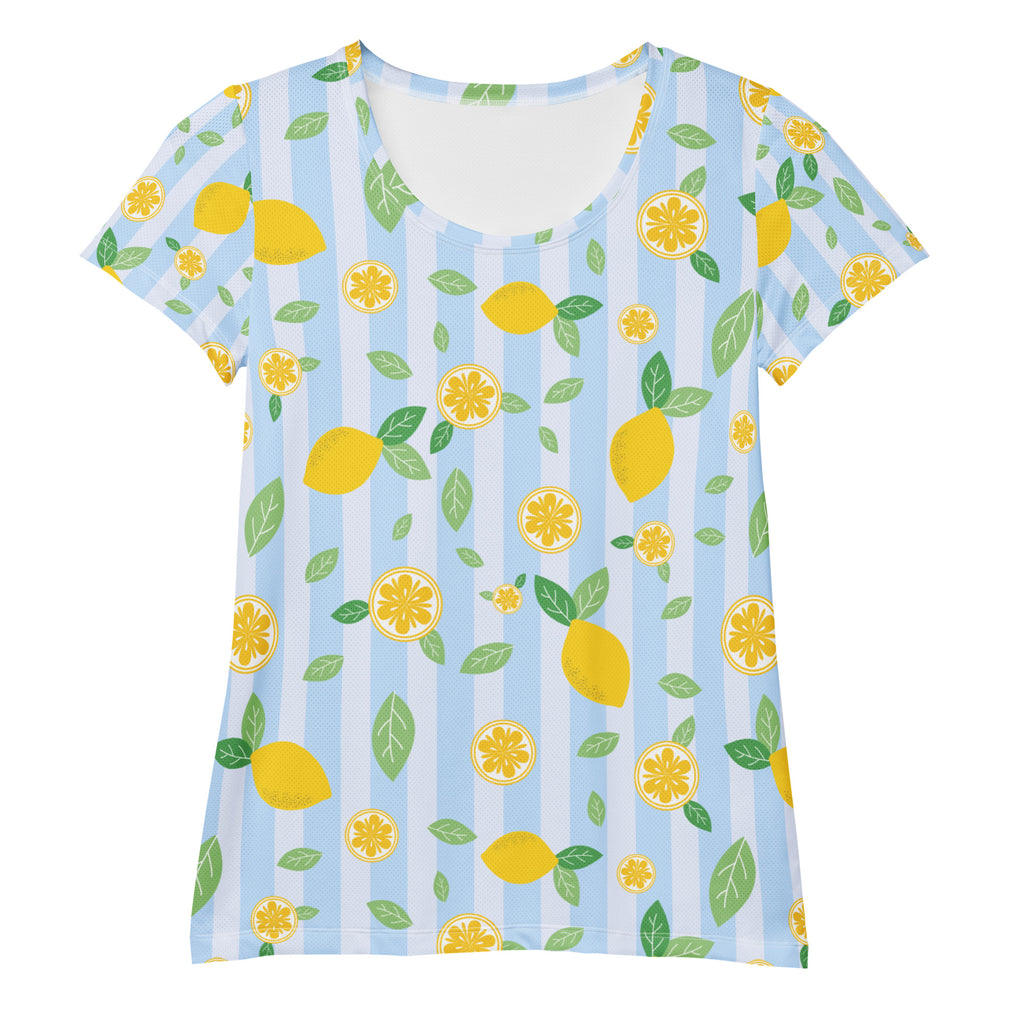 Women’s Lemon Stripe Performance Athletic T-Shirt - Lightweight Moisture Wicking Workout Top with UPF 50+ (Copy)