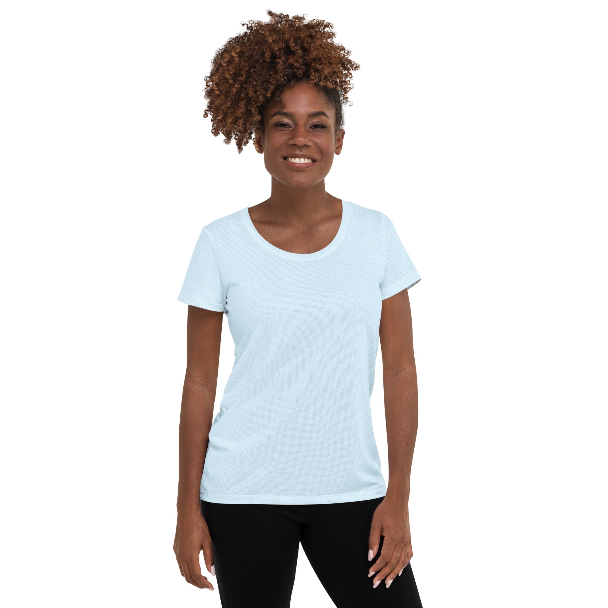 Women’s Cotton Candy Blue Performance Athletic T-Shirt - Lightweight Moisture Wicking Workout Top with UPF 50+