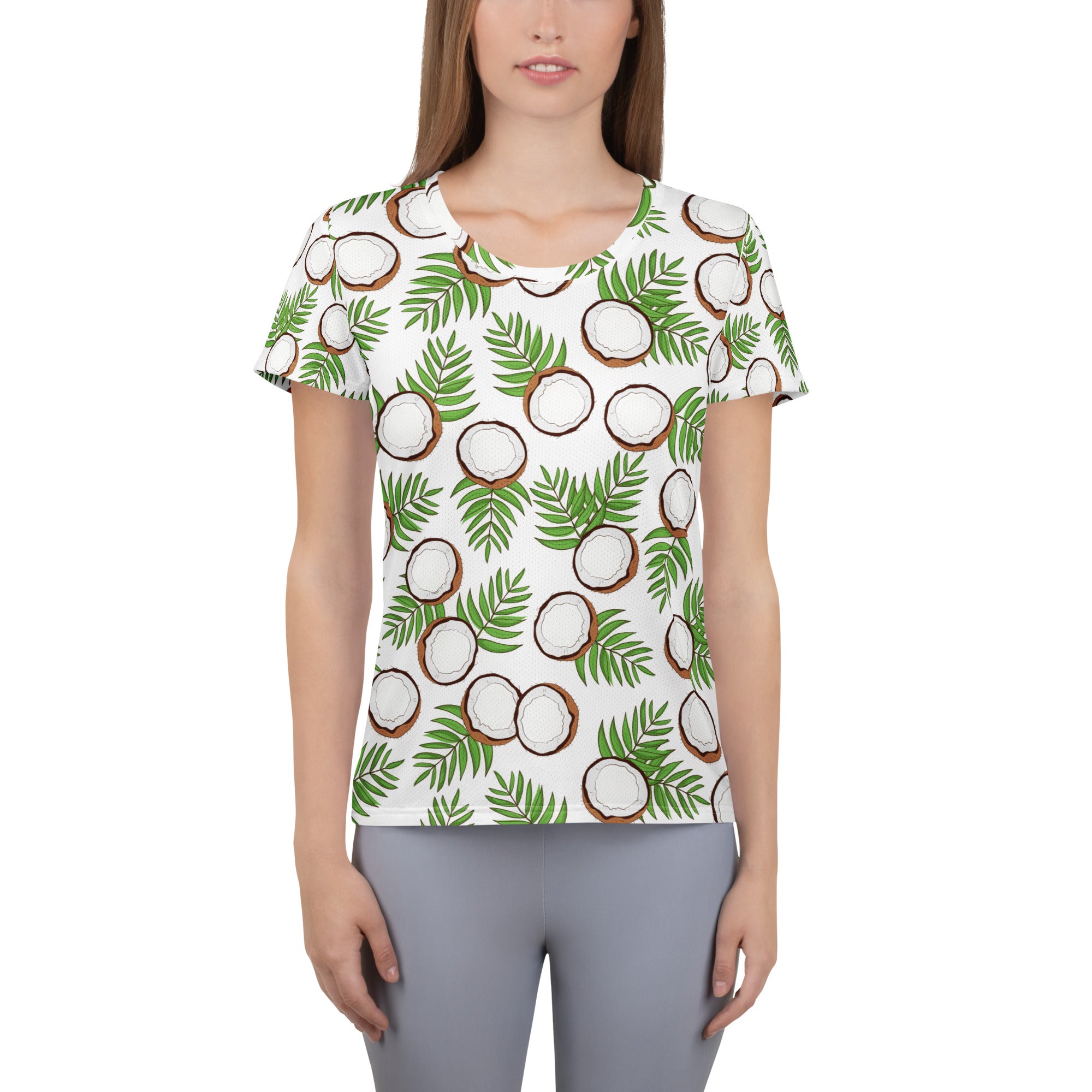 Women’s Coconut Performance Athletic T-Shirt - Lightweight Moisture Wicking Workout Top with UPF 50+