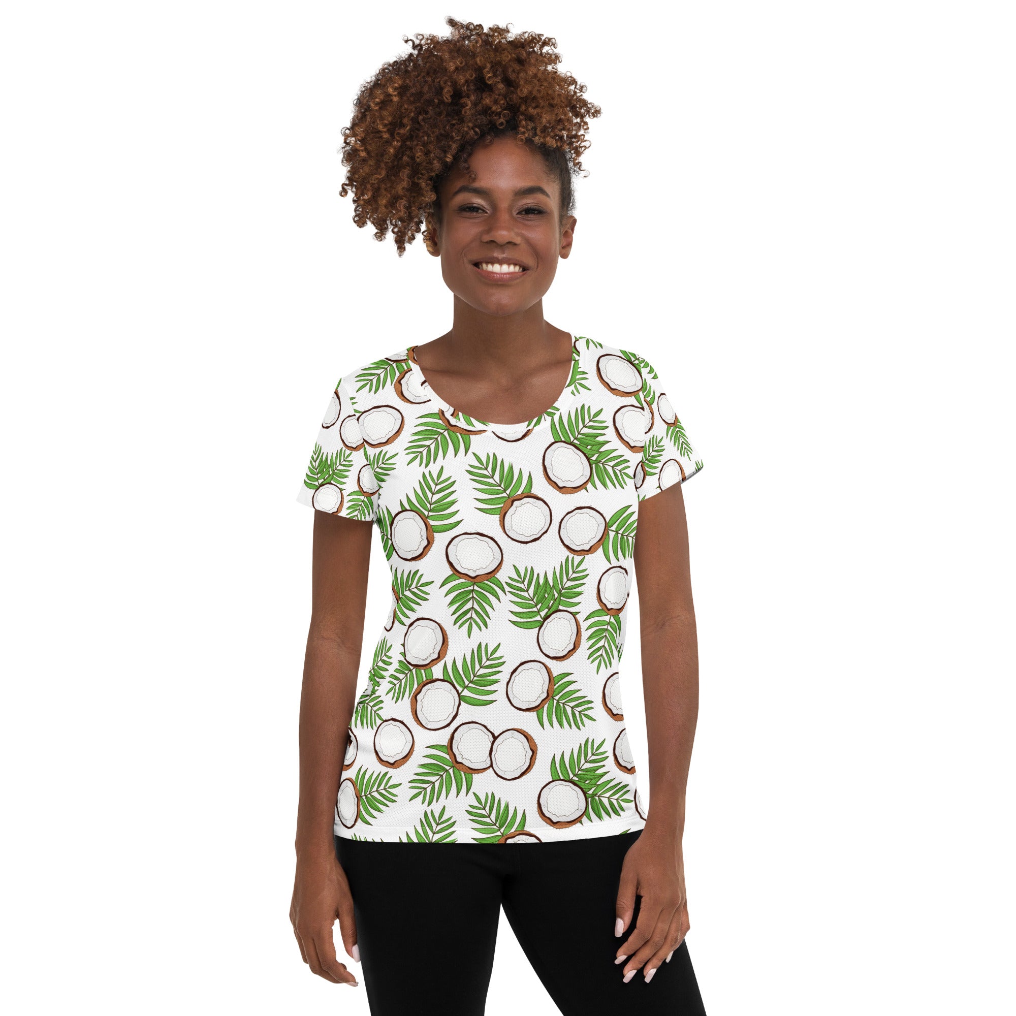 Women’s Coconut Performance Athletic T-Shirt - Lightweight Moisture Wicking Workout Top with UPF 50+