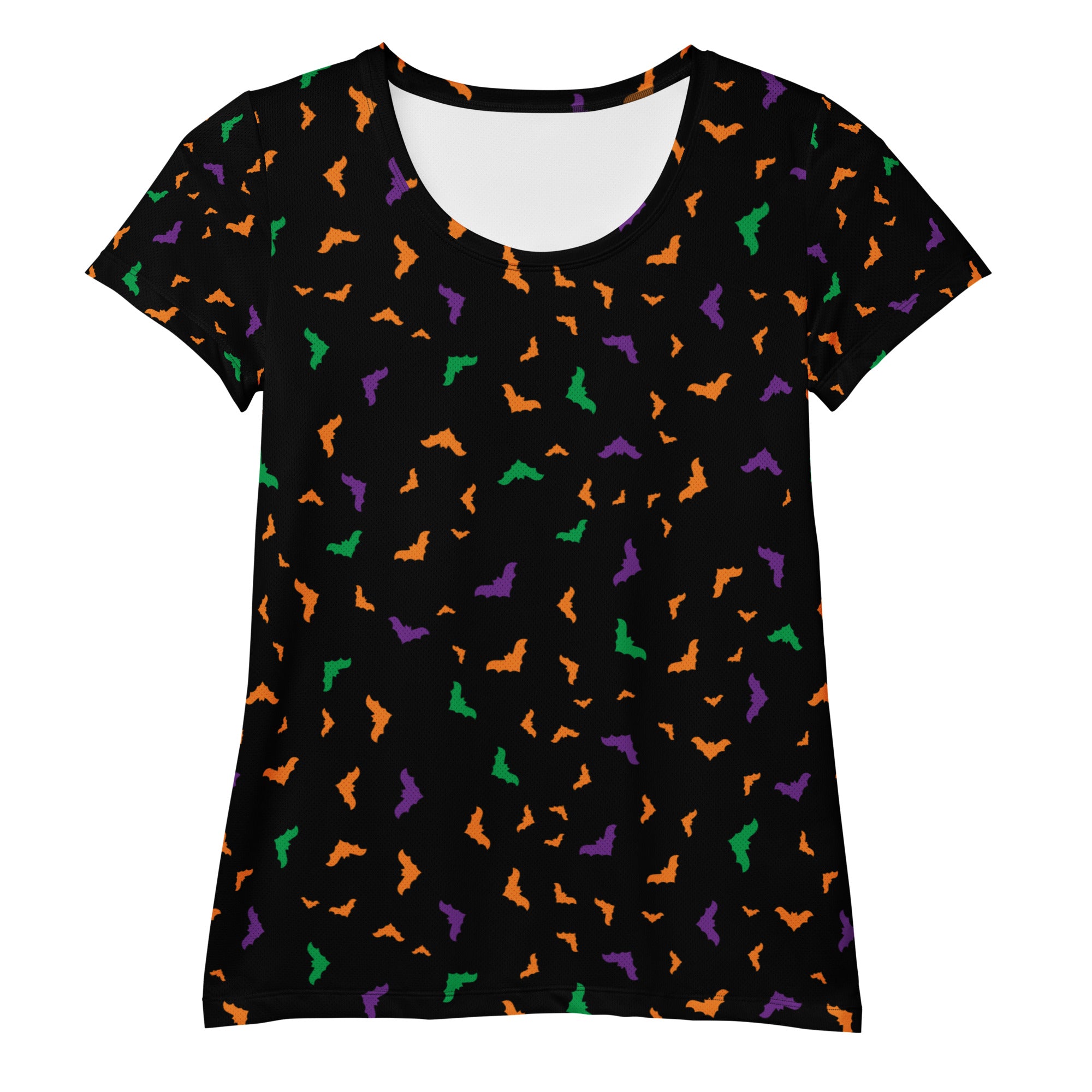 Women’s Colorful Bat Athletic T-Shirt - Lightweight Moisture Wicking Workout Top with UPF 50+