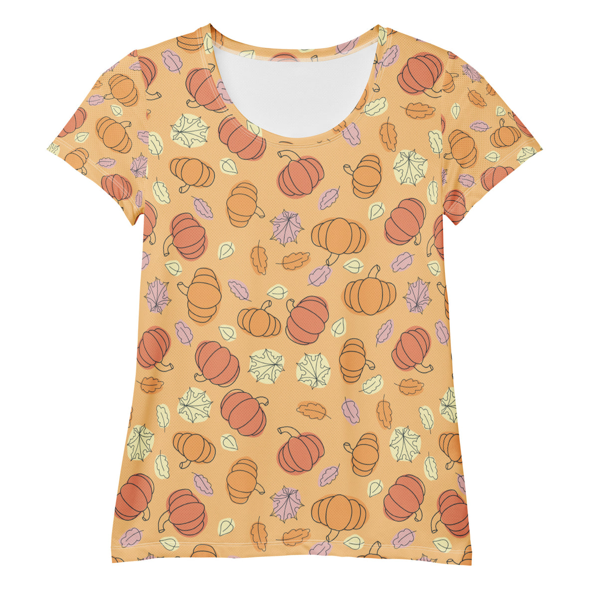 Women’s Pumpkin Patch Athletic T-Shirt - Lightweight Moisture Wicking Workout Top with UPF 50+