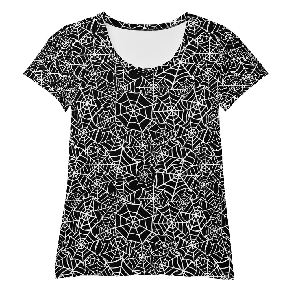 Women’s Spider Web Athletic T-Shirt - Lightweight Moisture Wicking Workout Top With UPF 50+