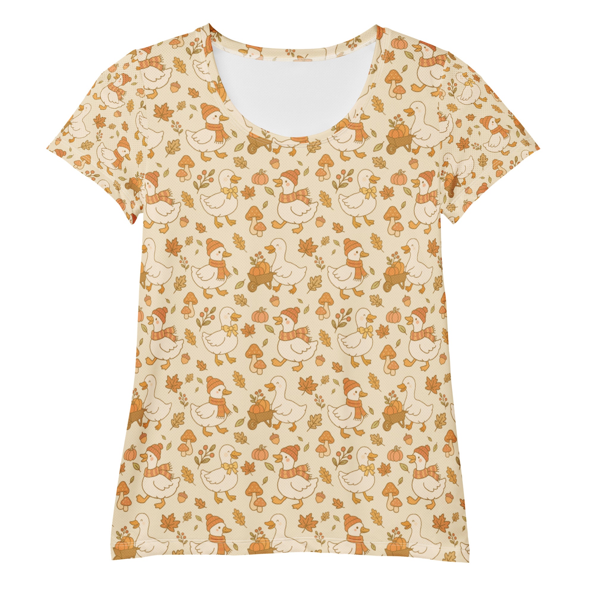 Women’s Fall Goose Athletic T-Shirt - Lightweight Moisture Wicking Workout Top with UPF 50+