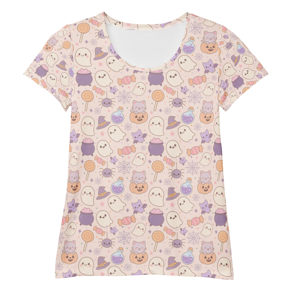 Women’s Pastel Halloween Athletic T-Shirt - Lightweight Moisture Wicking Workout Top With UPF 50+