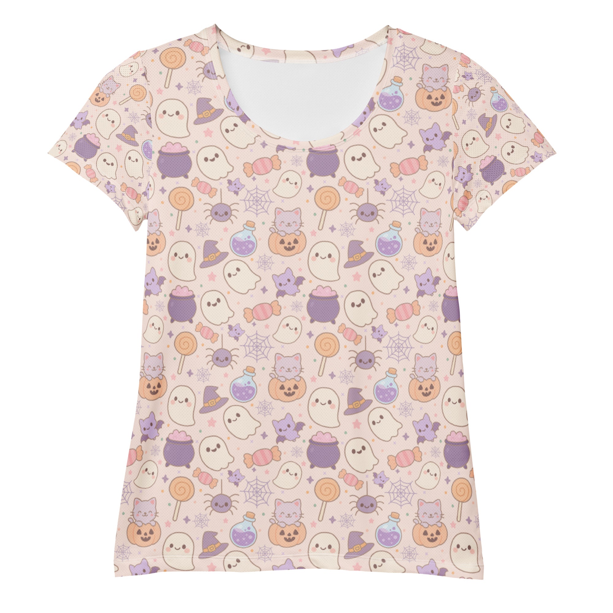 Women’s Pastel Halloween Athletic T-Shirt - Lightweight Moisture Wicking Workout Top With UPF 50+