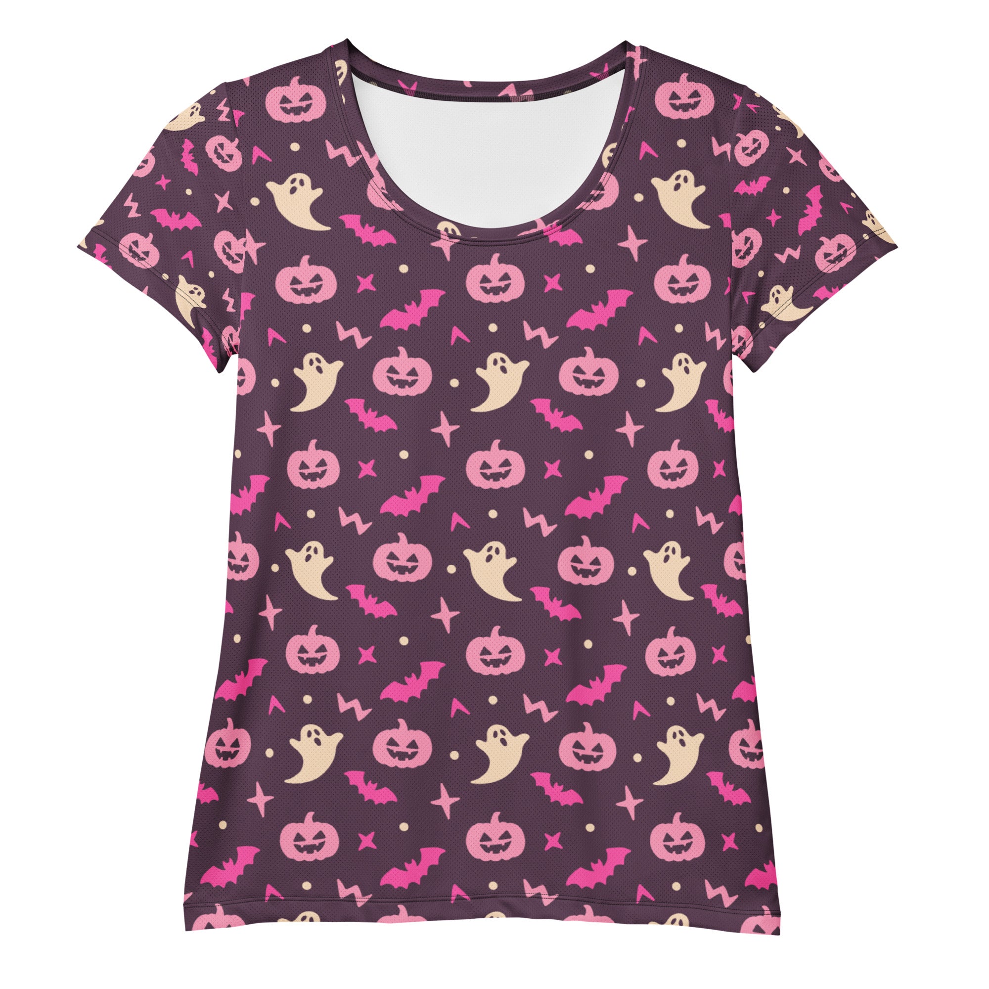 Women’s Purple Halloween Athletic T-Shirt - Lightweight Moisture Wicking Workout Top With UPF 50+
