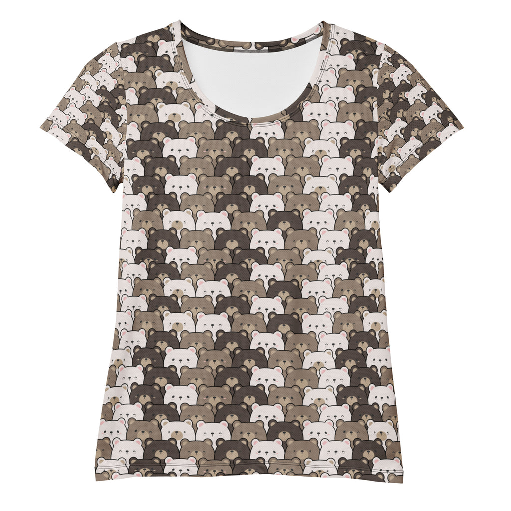Women’s Cute Bear Athletic T-Shirt - Lightweight Moisture Wicking Workout Top With UPF 50+