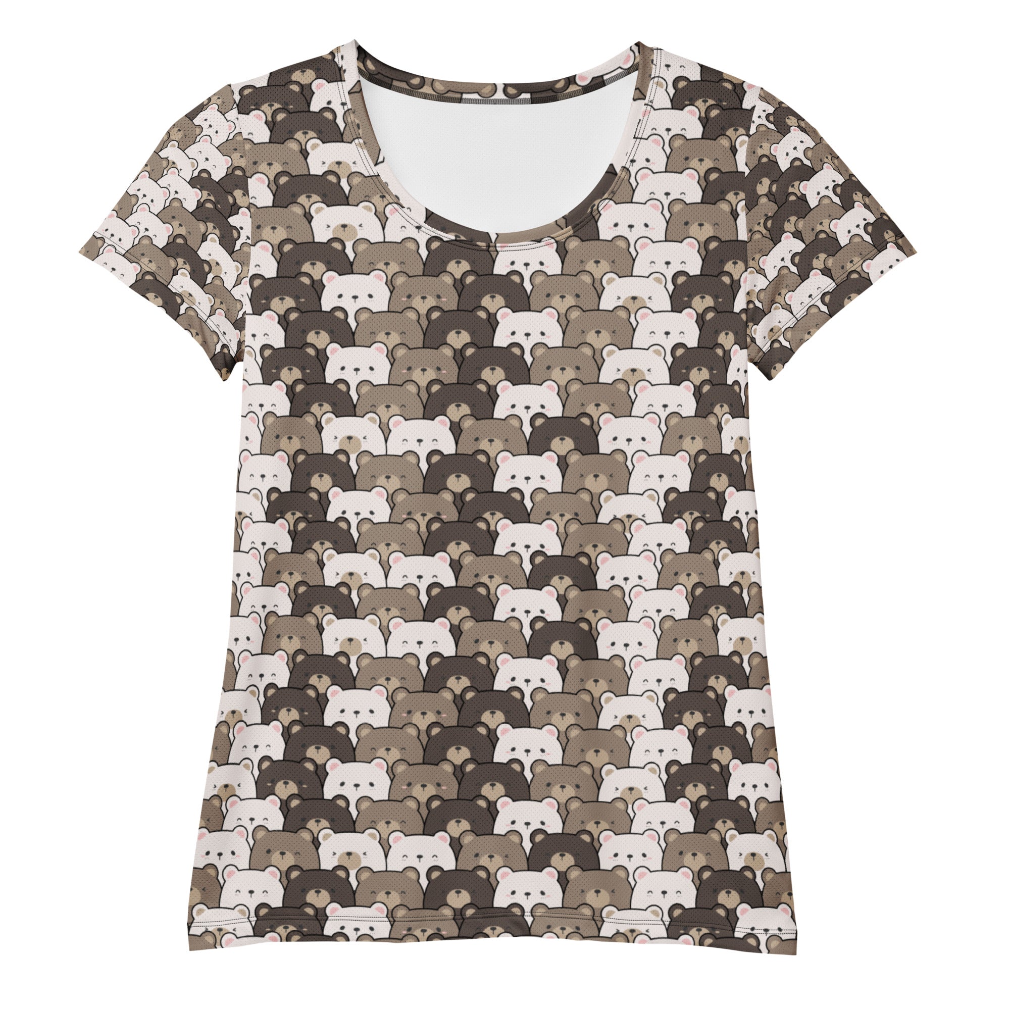 Women’s Cute Bear Athletic T-Shirt - Lightweight Moisture Wicking Workout Top With UPF 50+