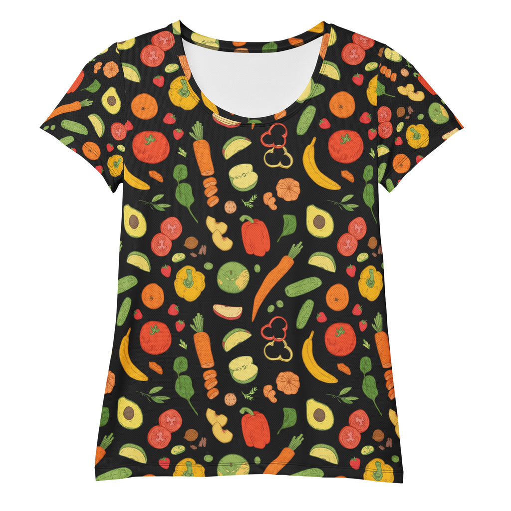 Women’s Fruit & Vegetable Athletic T-Shirt - Lightweight Moisture Wicking Workout Top With UPF 50+