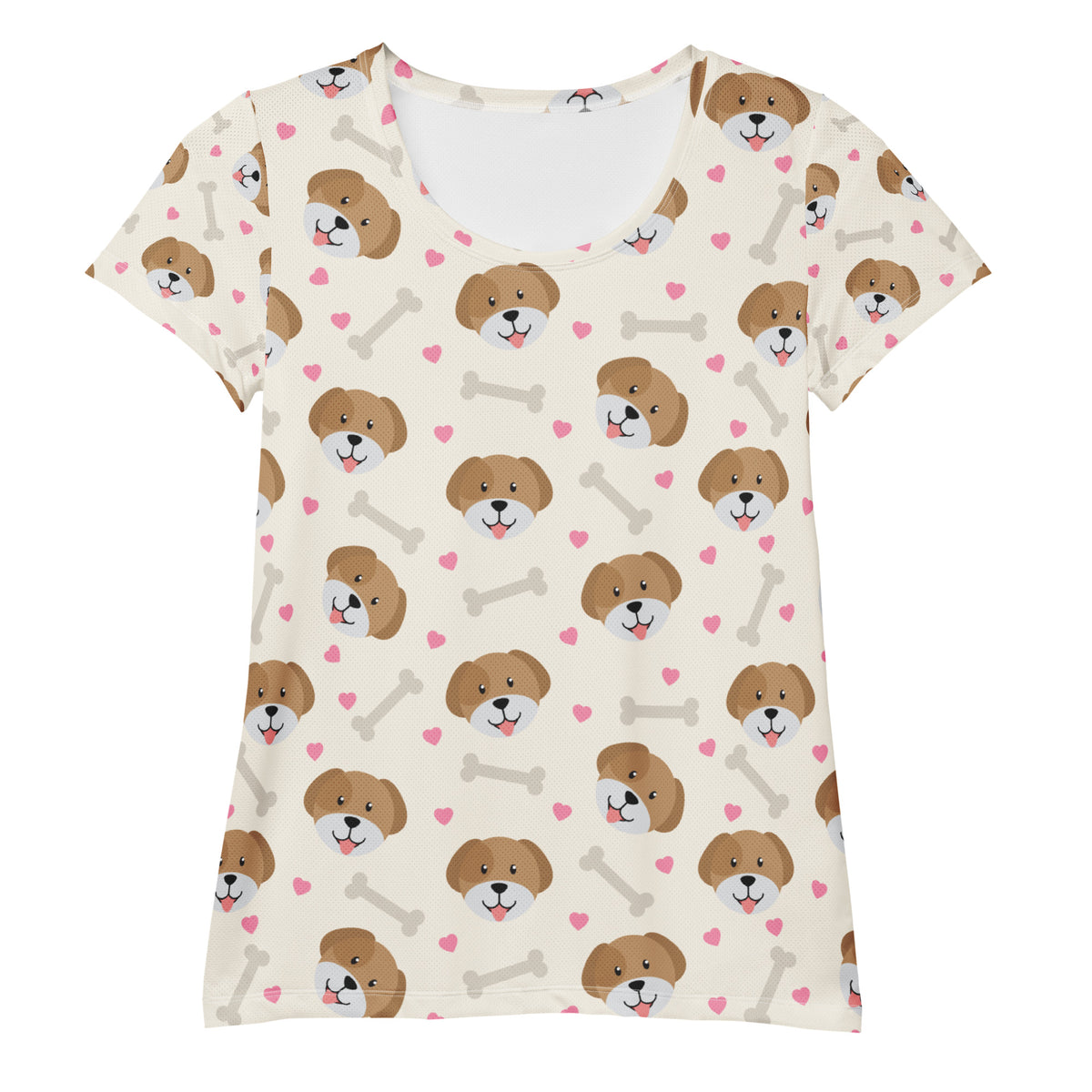 Women’s Cute Dog Athletic T-Shirt - Lightweight Moisture Wicking Workout Top With UPF 50+
