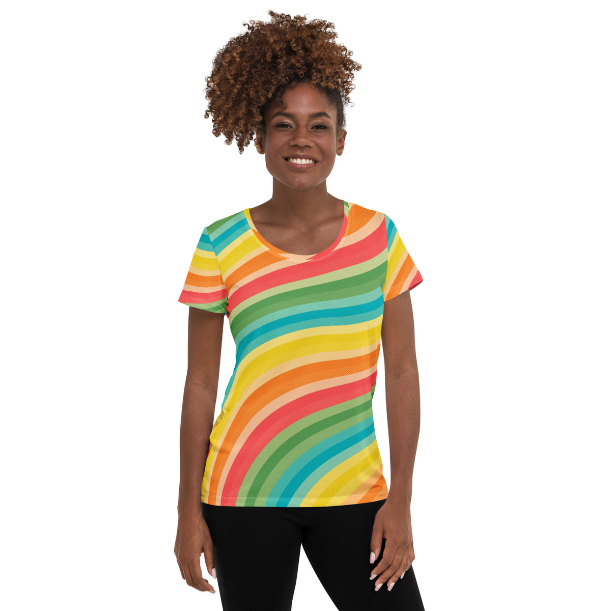 Women’s Beach Sunset Wave Athletic T-Shirt - Lightweight Moisture Wicking Workout Top With UPF 50+