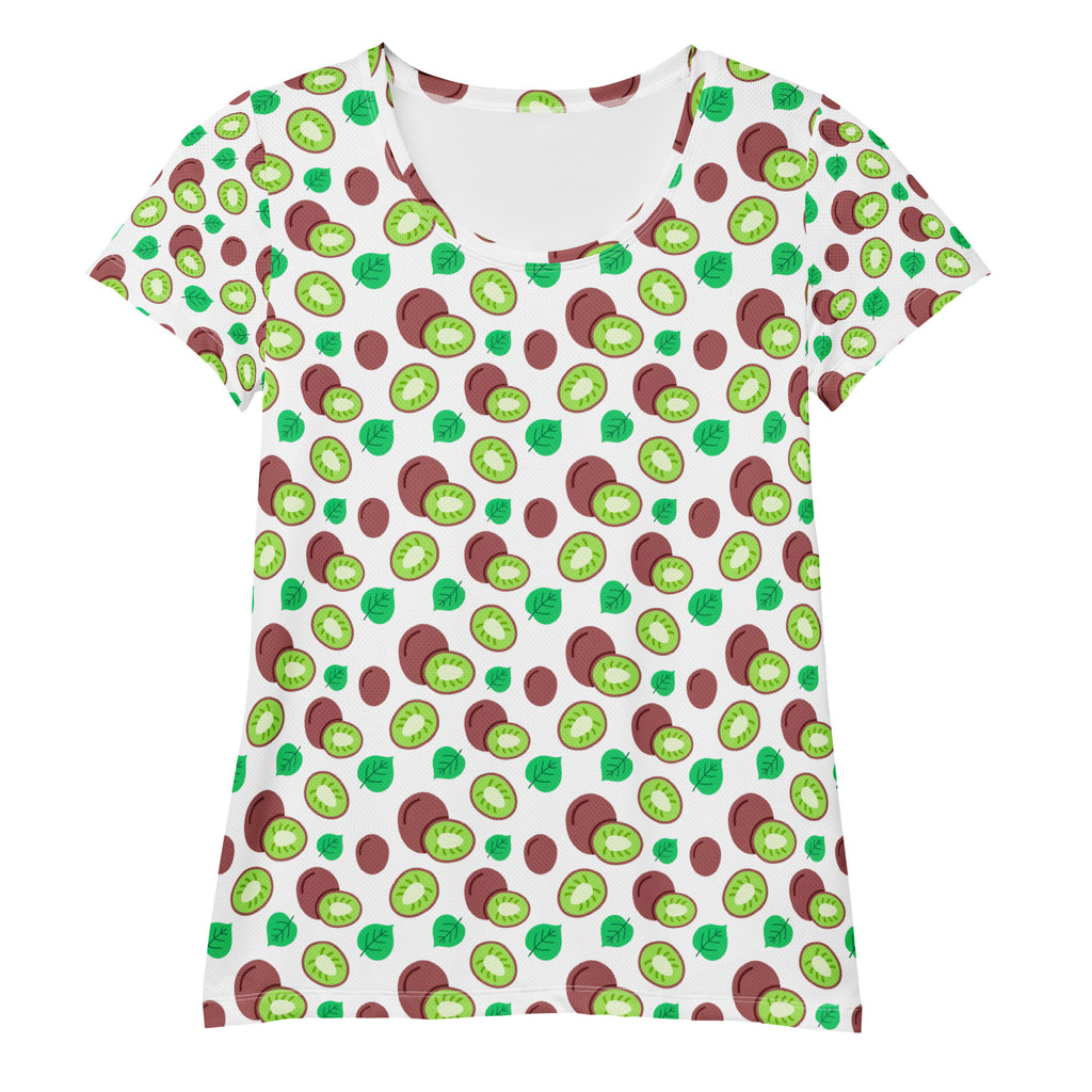 Women’s Kiwi Fruit Athletic T-Shirt - Lightweight Moisture Wicking Workout Top With UPF 50+
