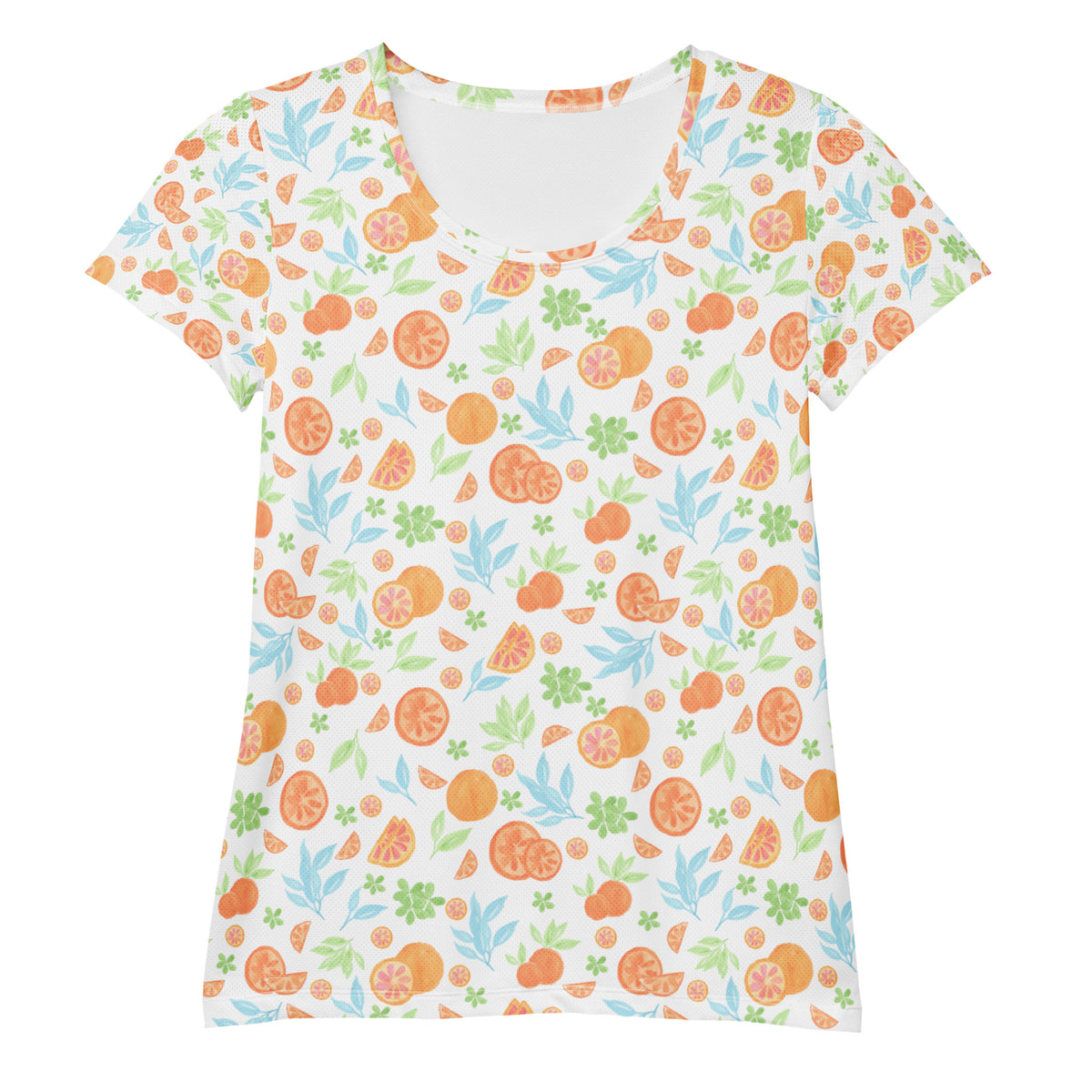Women’s Orange Citrus Athletic T-Shirt - Lightweight Moisture Wicking Workout Top With UPF 50+