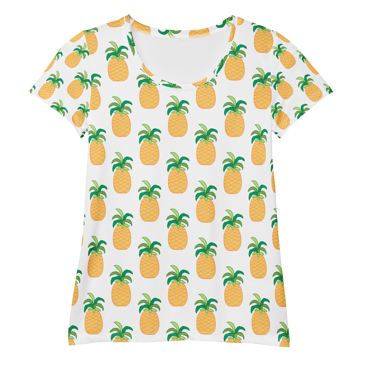 Women’s Pineapple Athletic T-Shirt - Lightweight Moisture Wicking Workout Top With UPF 50+