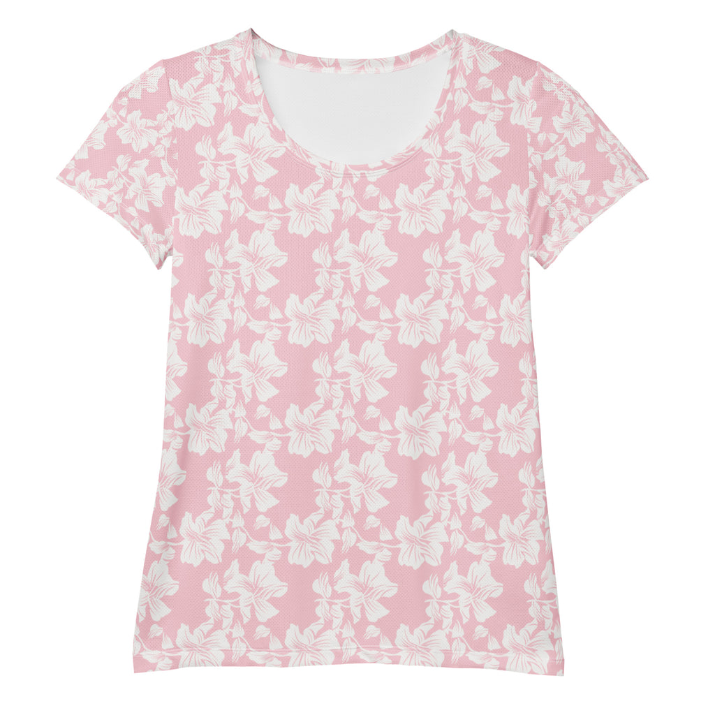 Women’s Pink Lily Athletic T-Shirt - Lightweight Moisture Wicking Workout Top With UPF 50+