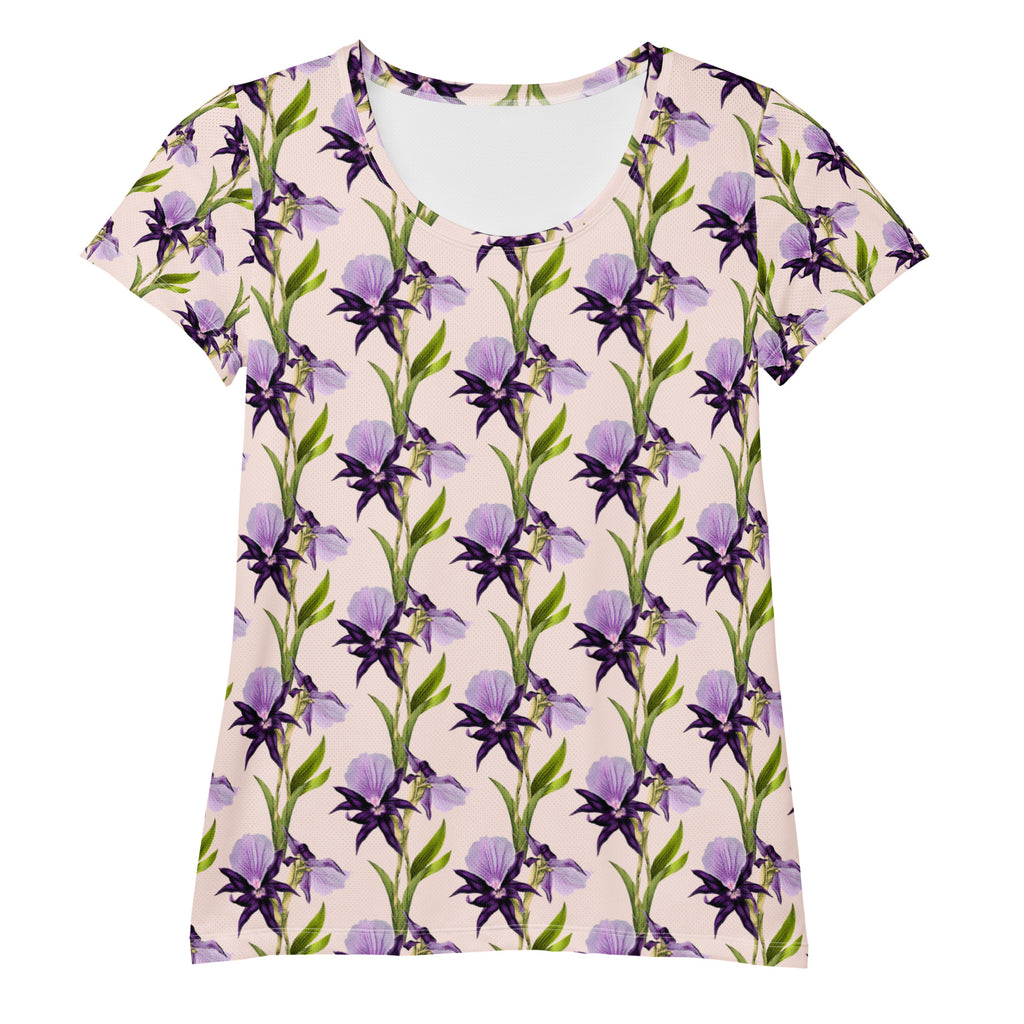 Women’s Purple Iris Athletic T-Shirt - Lightweight Moisture Wicking Workout Top With UPF 50+