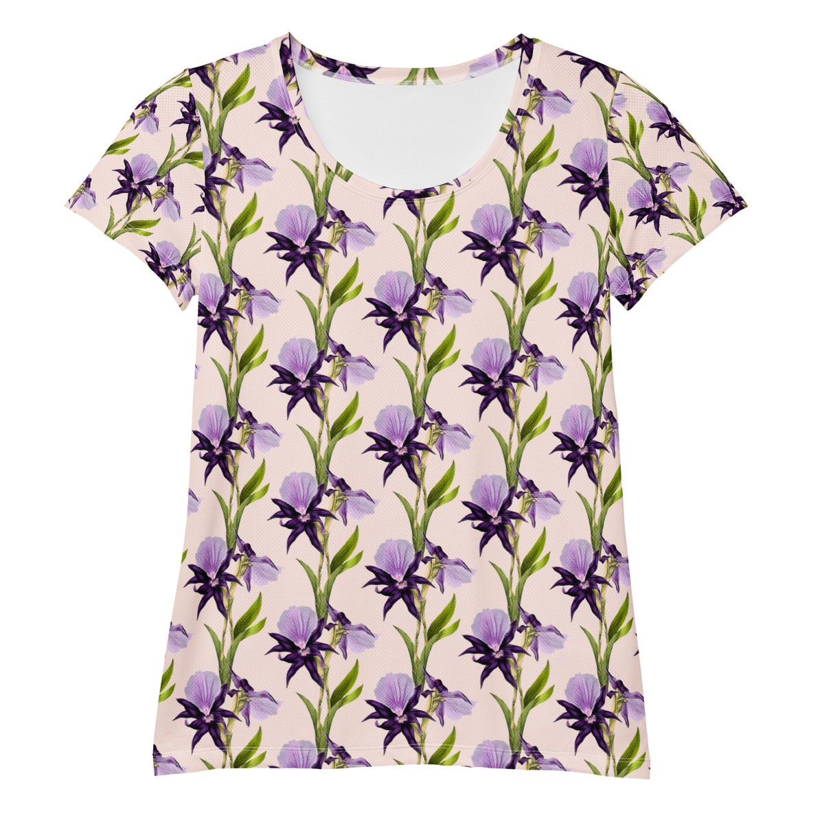 Women’s Purple Iris Athletic T-Shirt - Lightweight Moisture Wicking Workout Top With UPF 50+