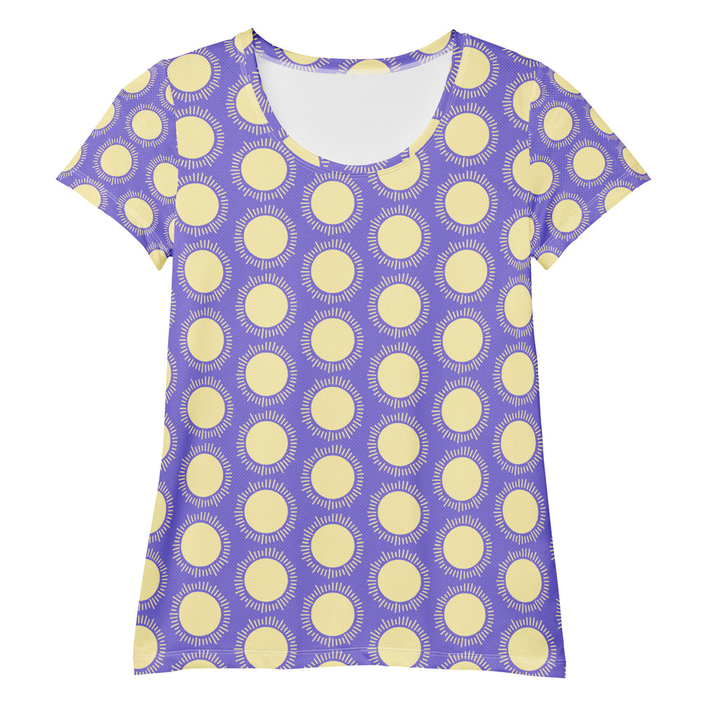 Women’s Purple Sun Athletic T-Shirt - Lightweight Moisture Wicking Workout Top With UPF 50+