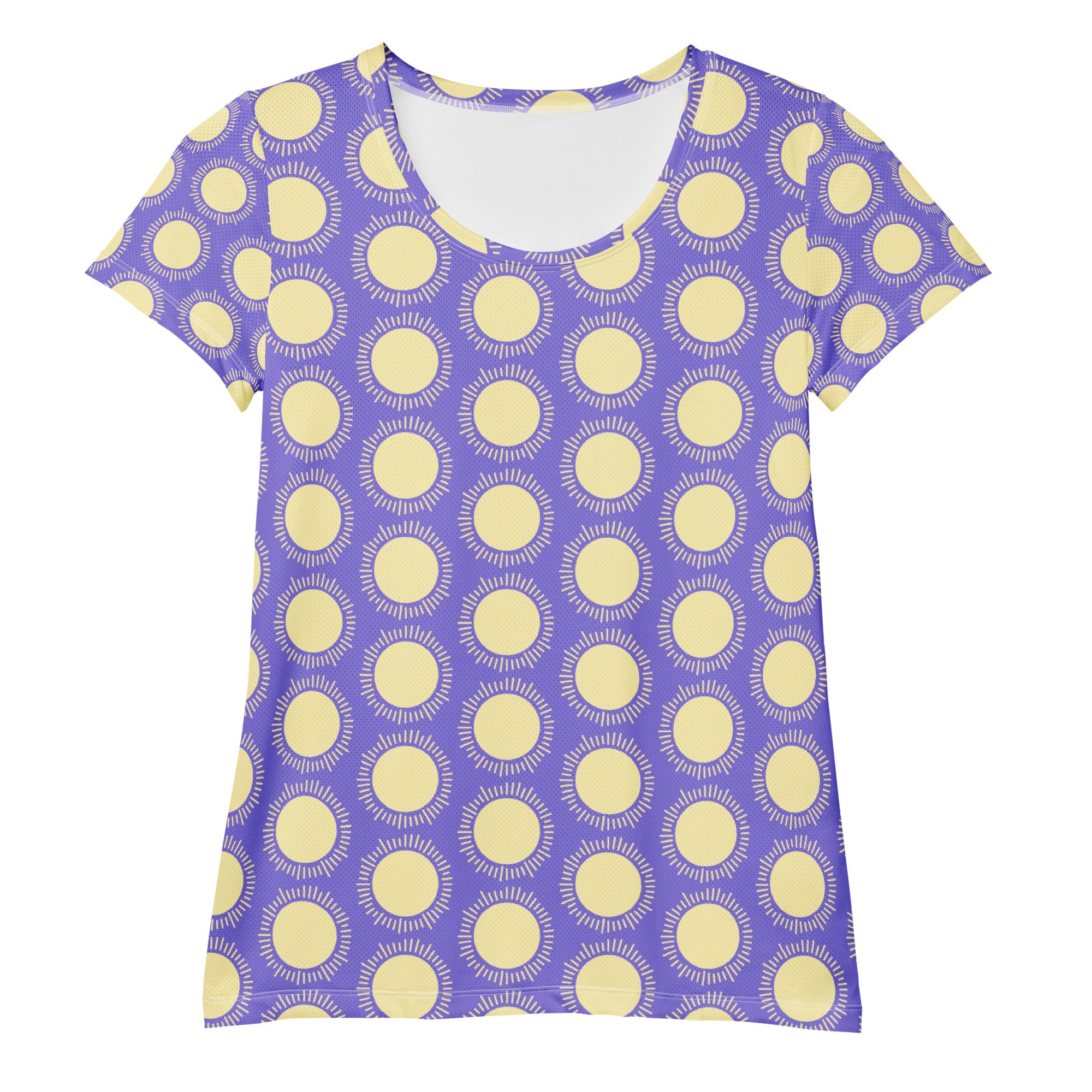 Women’s Purple Sun Athletic T-Shirt - Lightweight Moisture Wicking Workout Top With UPF 50+