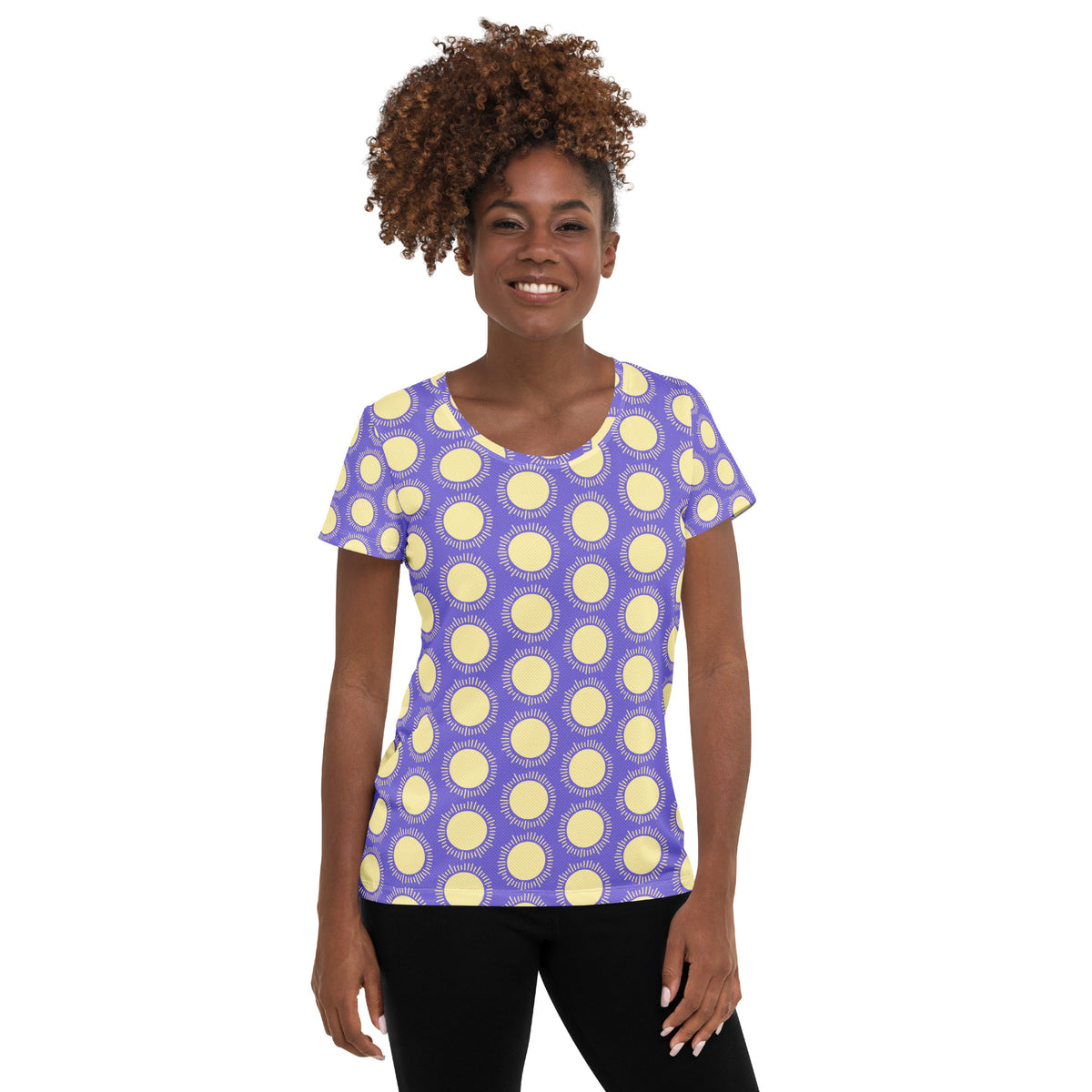 Women’s Purple Sun Athletic T-Shirt - Lightweight Moisture Wicking Workout Top With UPF 50+