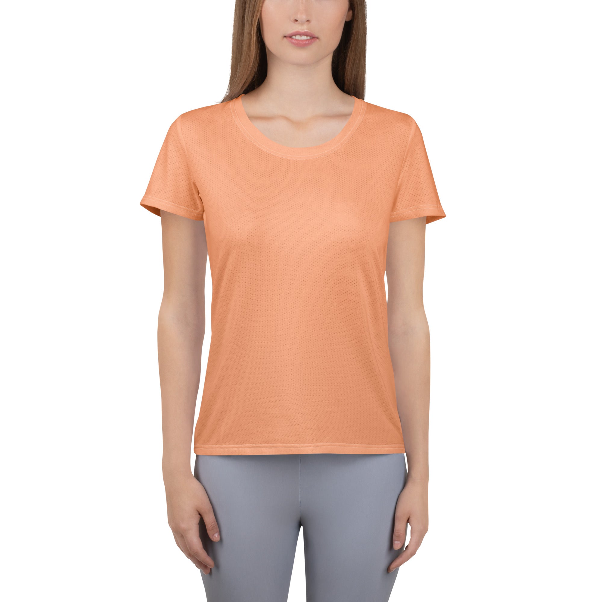 Women’s Peach Performance Athletic T-Shirt - Lightweight Moisture Wicking Workout Top with UPF 50+
