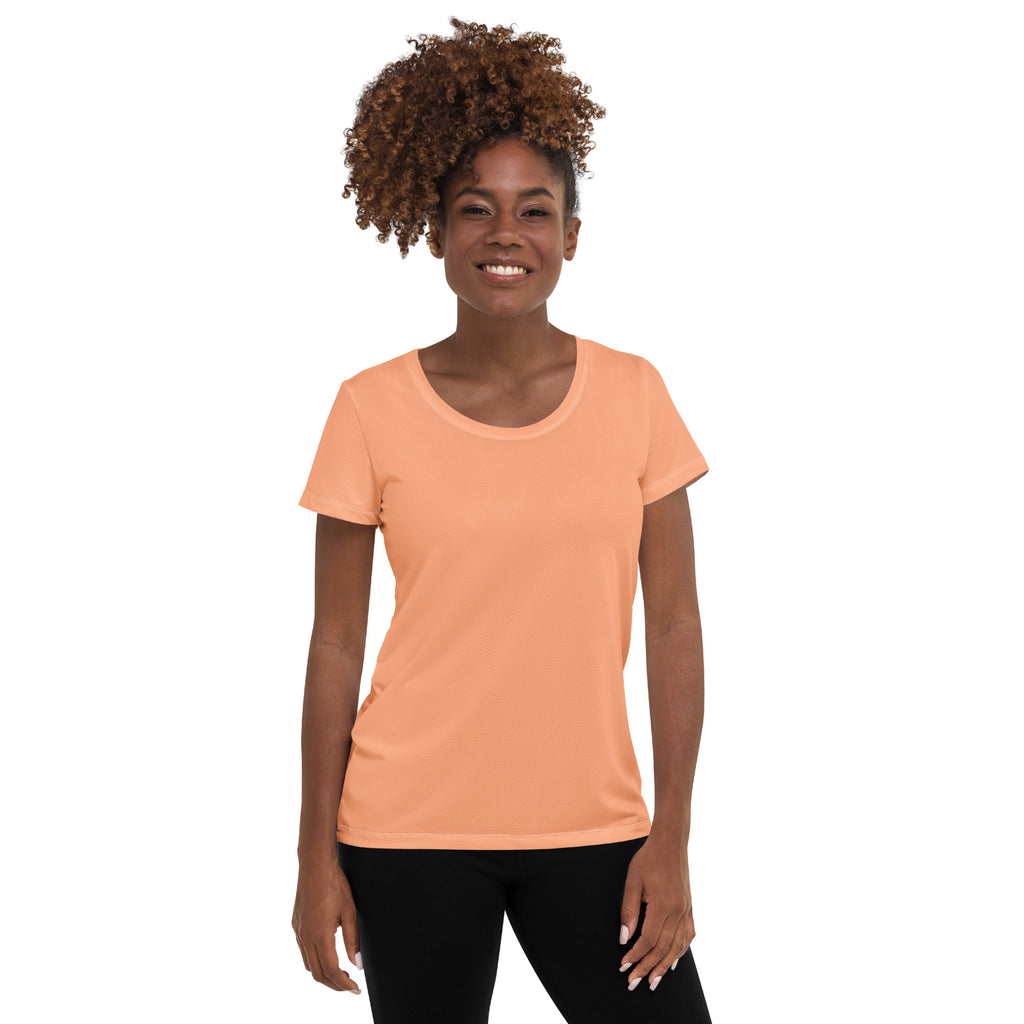 Women’s Peach Performance Athletic T-Shirt - Lightweight Moisture Wicking Workout Top with UPF 50+