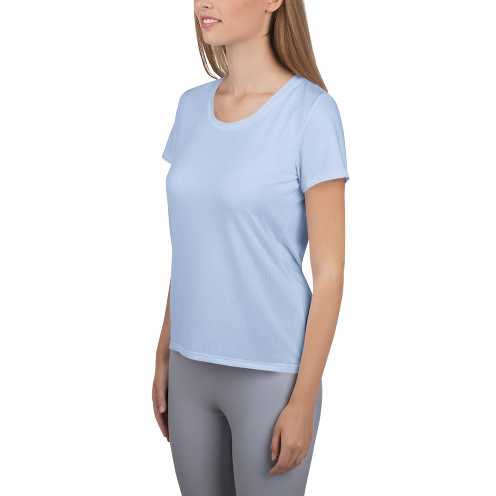 Women’s Pale Blue Performance Athletic T-Shirt - Lightweight Moisture Wicking Workout Top with UPF 50+