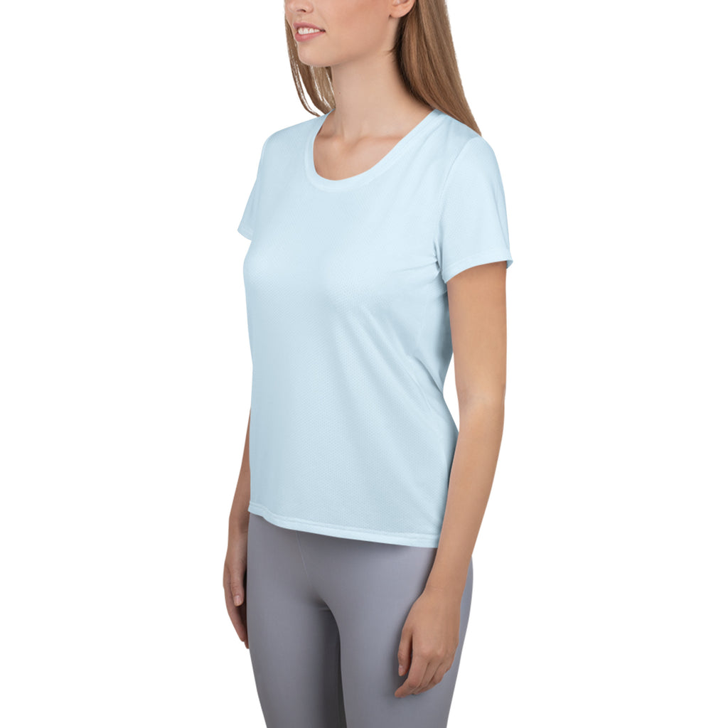 Women’s Cotton Candy Blue Performance Athletic T-Shirt - Lightweight Moisture Wicking Workout Top with UPF 50+