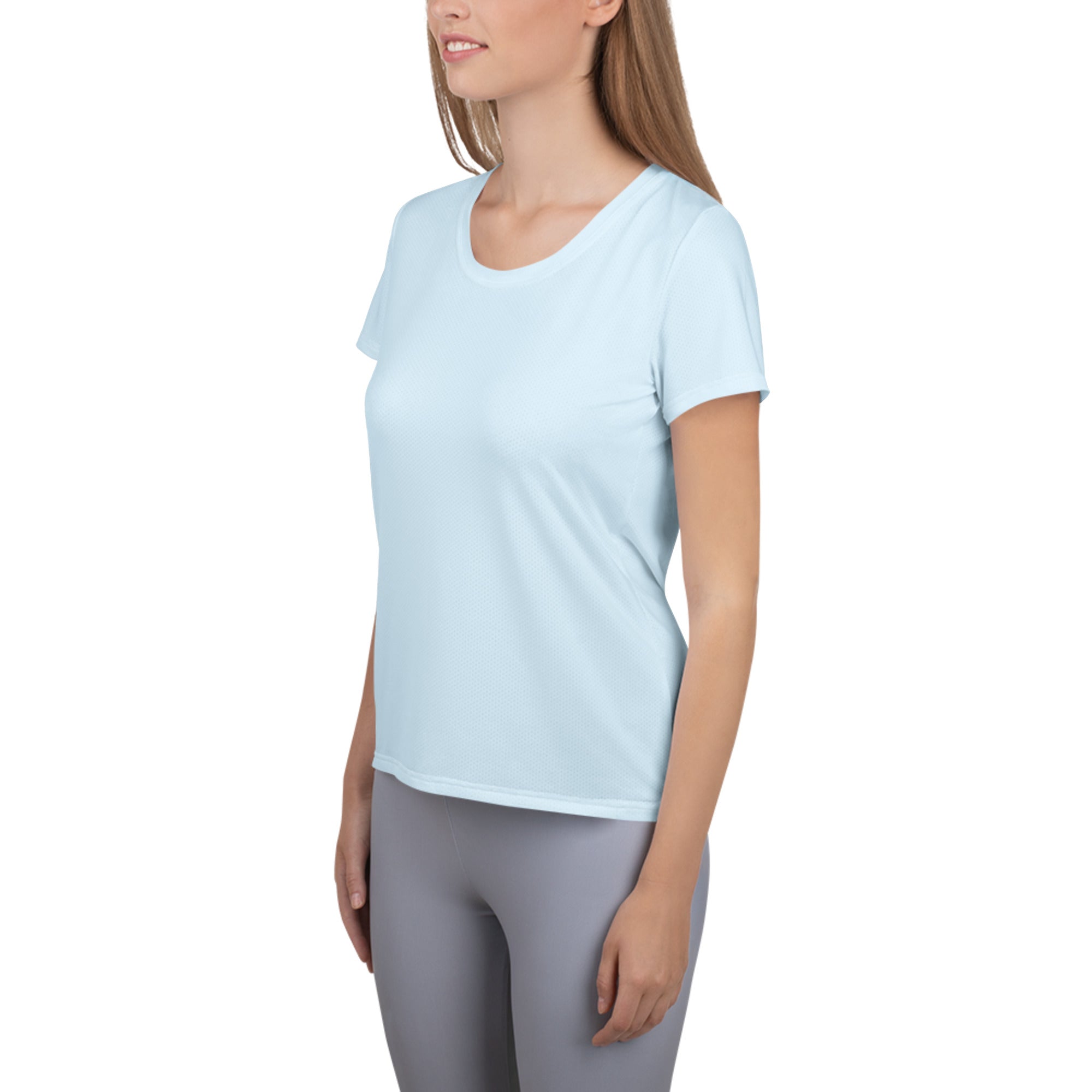 Women’s Cotton Candy Blue Performance Athletic T-Shirt - Lightweight Moisture Wicking Workout Top with UPF 50+