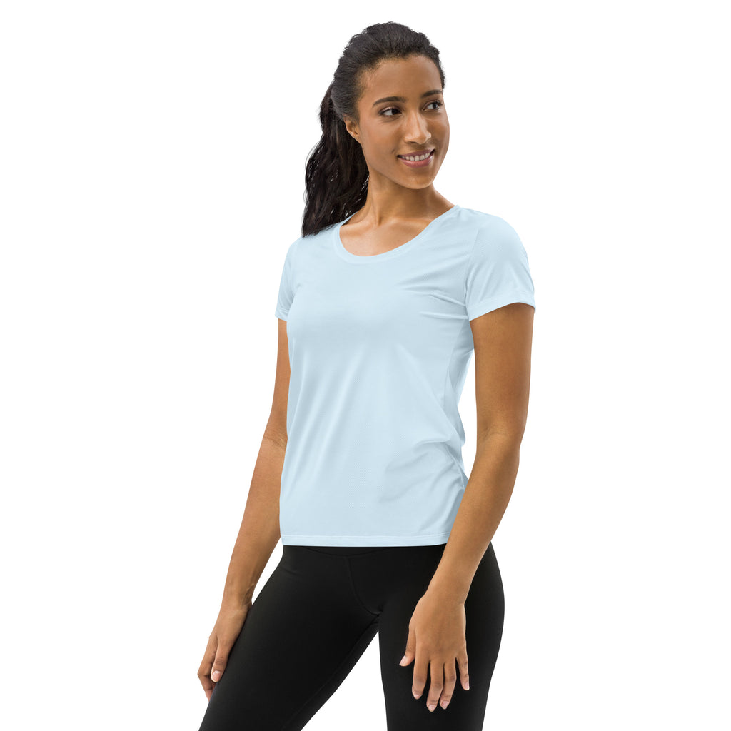 Women’s Cotton Candy Blue Performance Athletic T-Shirt - Lightweight Moisture Wicking Workout Top with UPF 50+