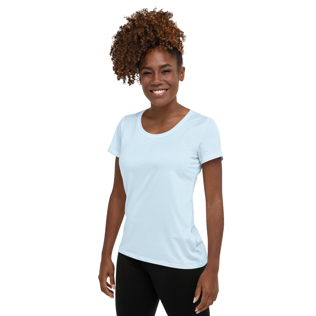 Women’s Cotton Candy Blue Performance Athletic T-Shirt - Lightweight Moisture Wicking Workout Top with UPF 50+