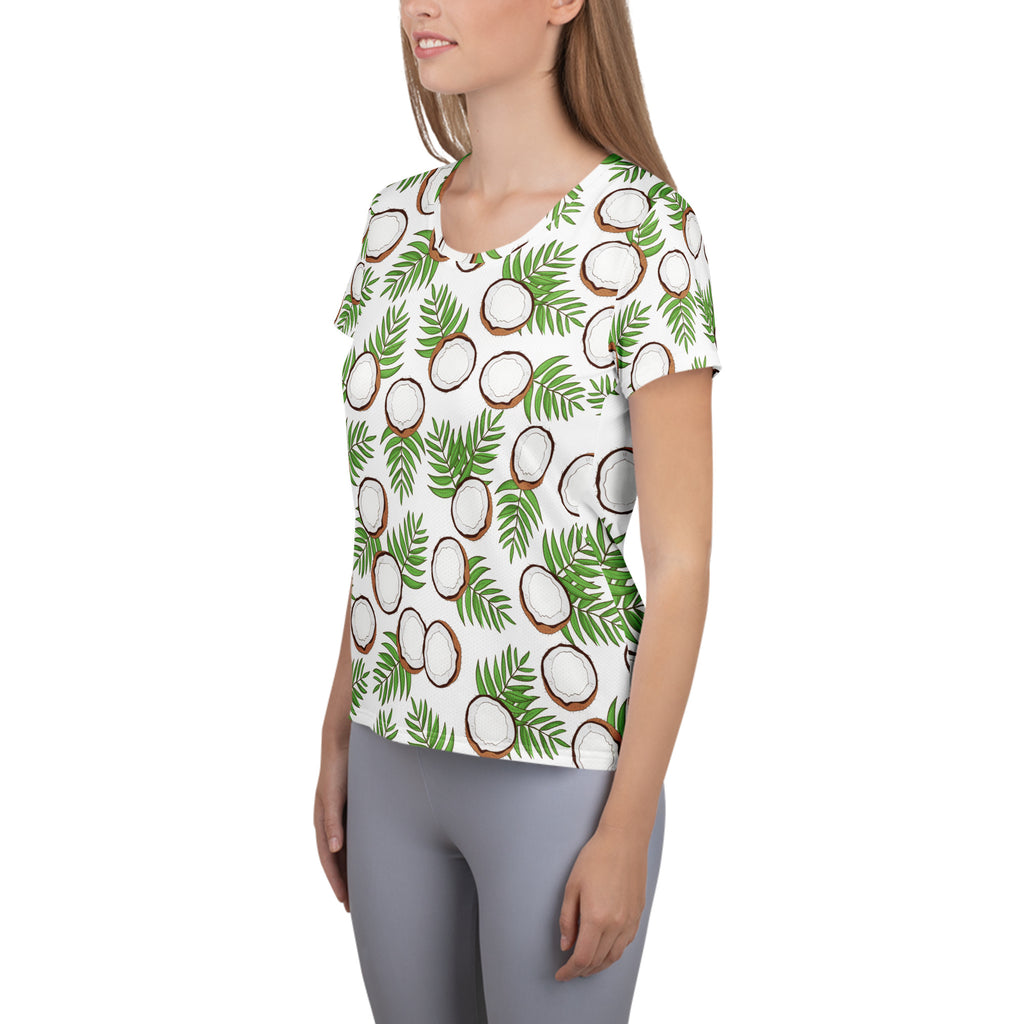 Women’s Coconut Performance Athletic T-Shirt - Lightweight Moisture Wicking Workout Top with UPF 50+