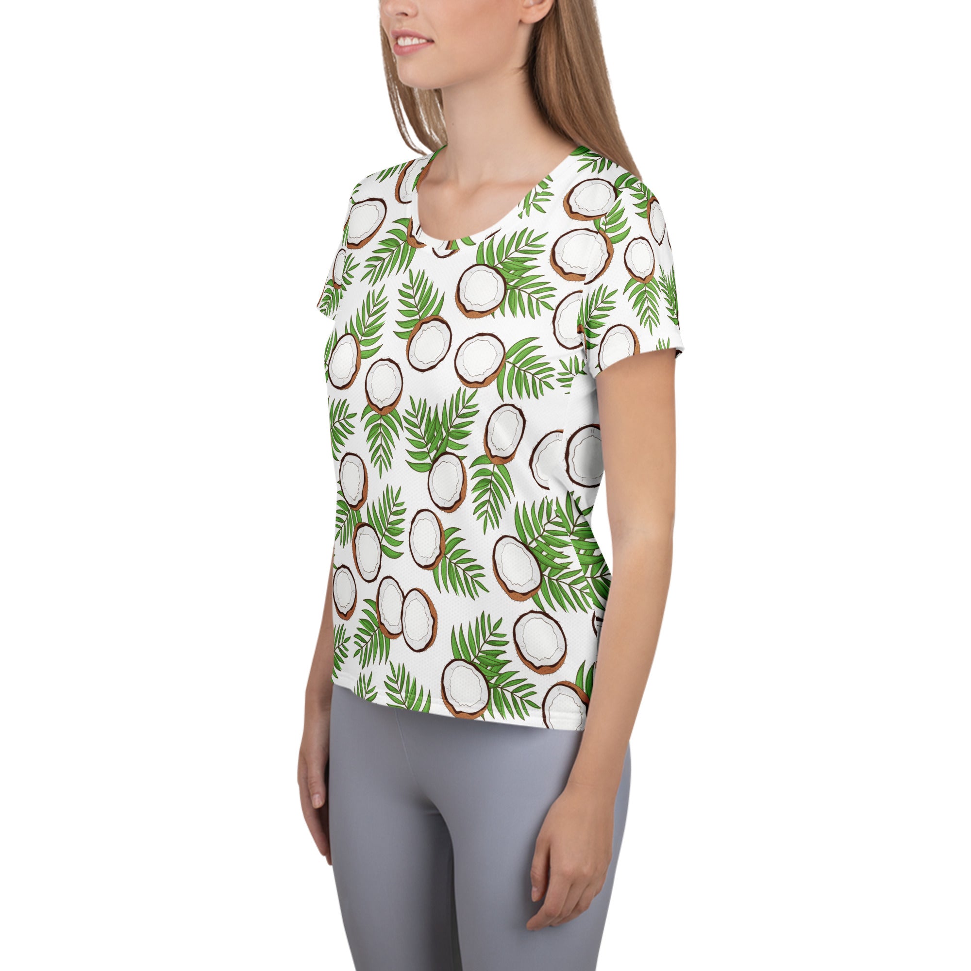 Women’s Coconut Performance Athletic T-Shirt - Lightweight Moisture Wicking Workout Top with UPF 50+