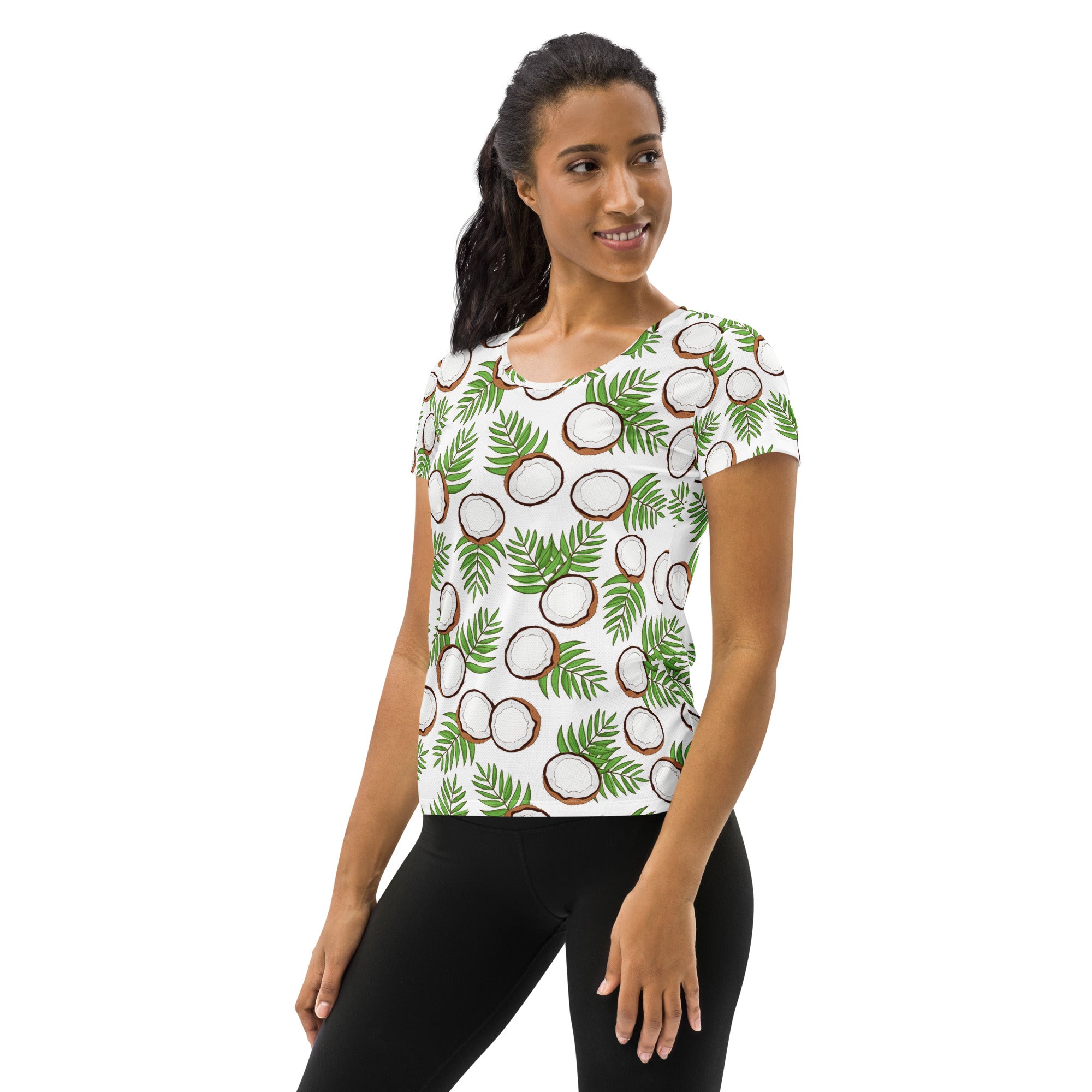 Women’s Coconut Performance Athletic T-Shirt - Lightweight Moisture Wicking Workout Top with UPF 50+