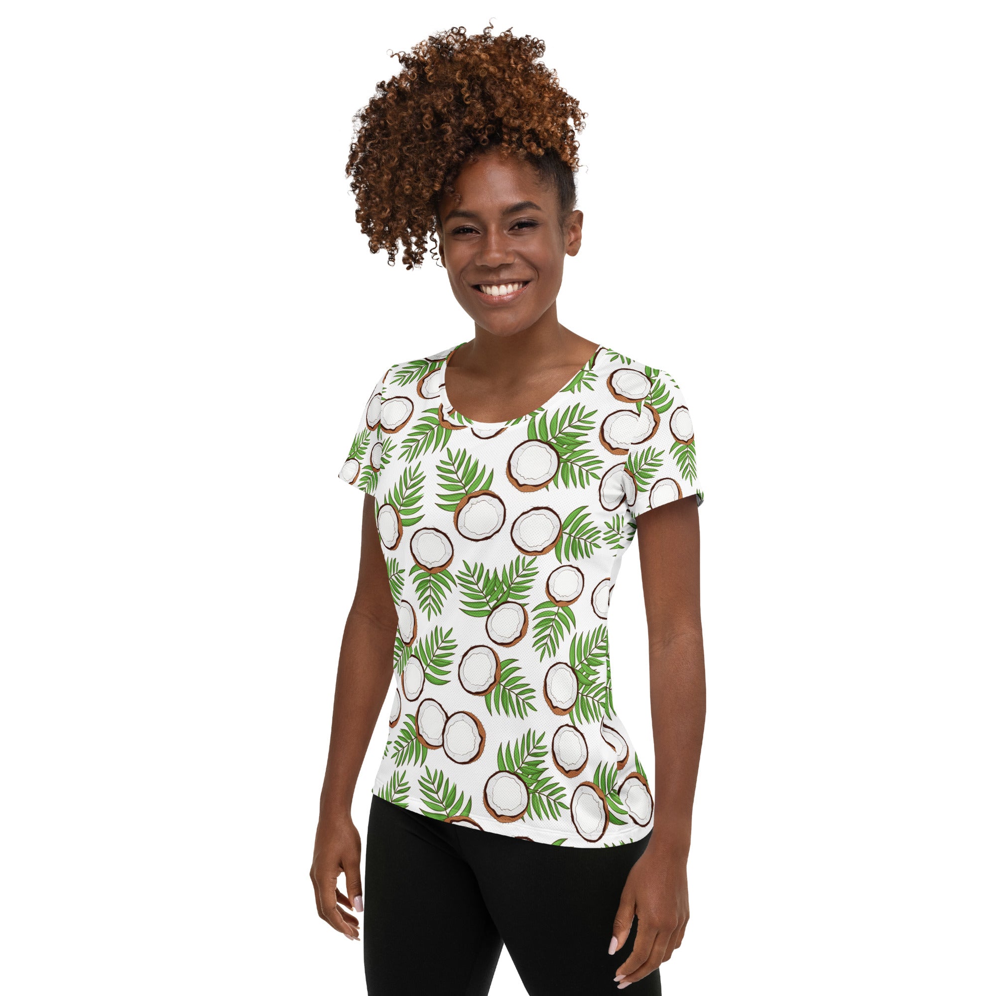 Women’s Coconut Performance Athletic T-Shirt - Lightweight Moisture Wicking Workout Top with UPF 50+