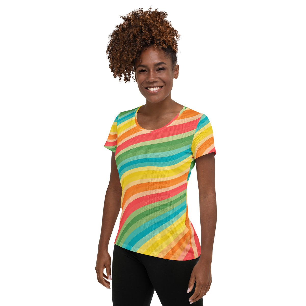 Women’s Beach Sunset Wave Athletic T-Shirt - Lightweight Moisture Wicking Workout Top With UPF 50+