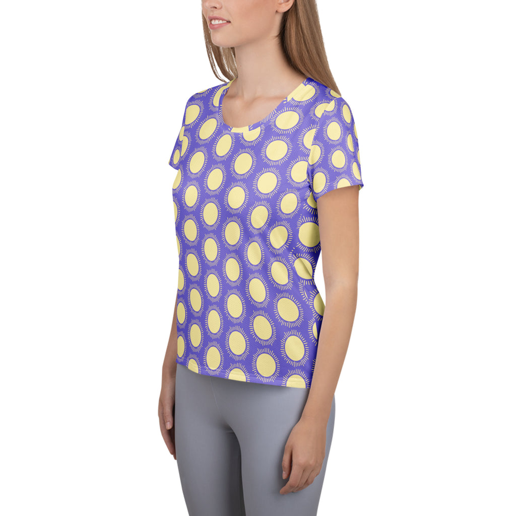 Women’s Purple Sun Athletic T-Shirt - Lightweight Moisture Wicking Workout Top With UPF 50+