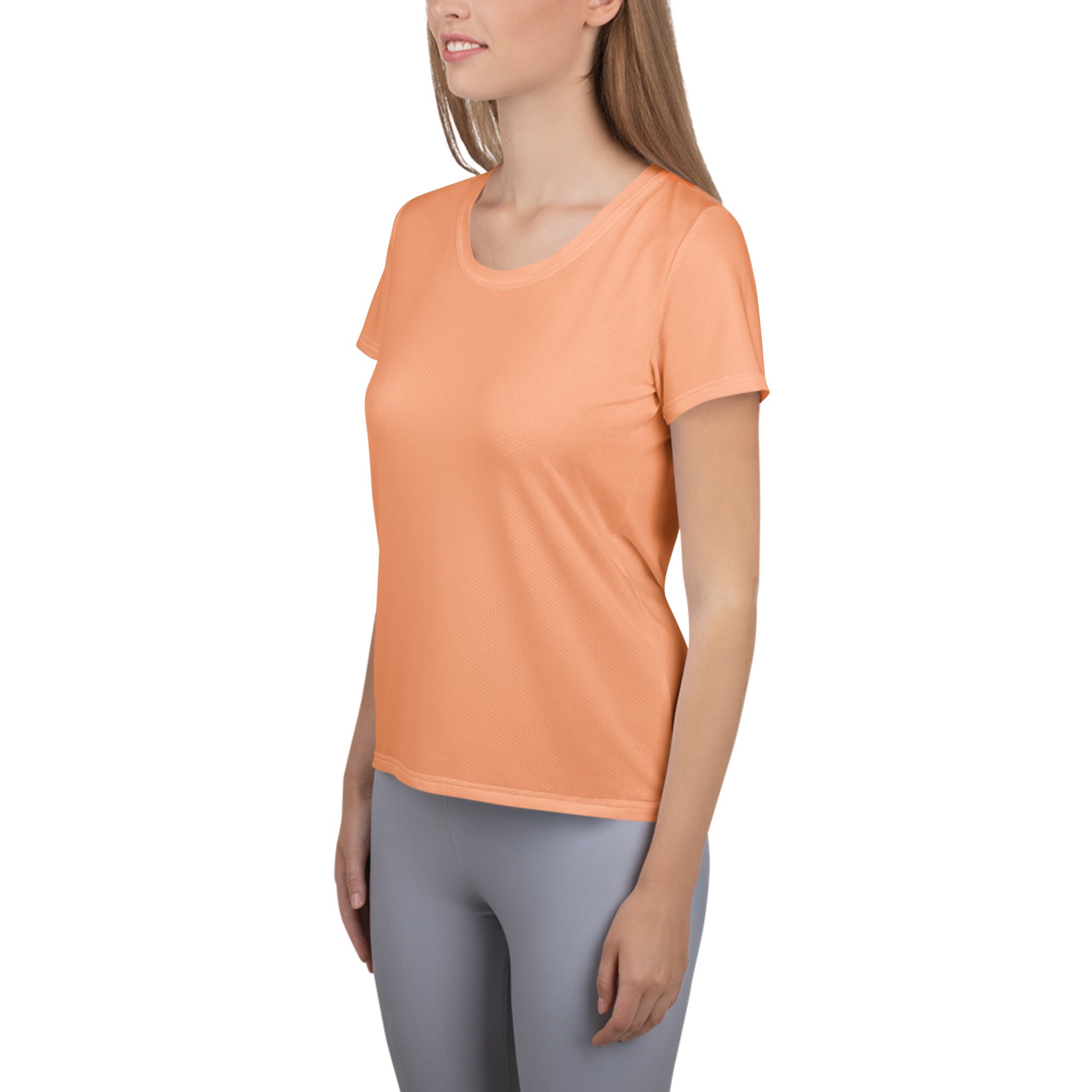 Women’s Peach Performance Athletic T-Shirt - Lightweight Moisture Wicking Workout Top with UPF 50+