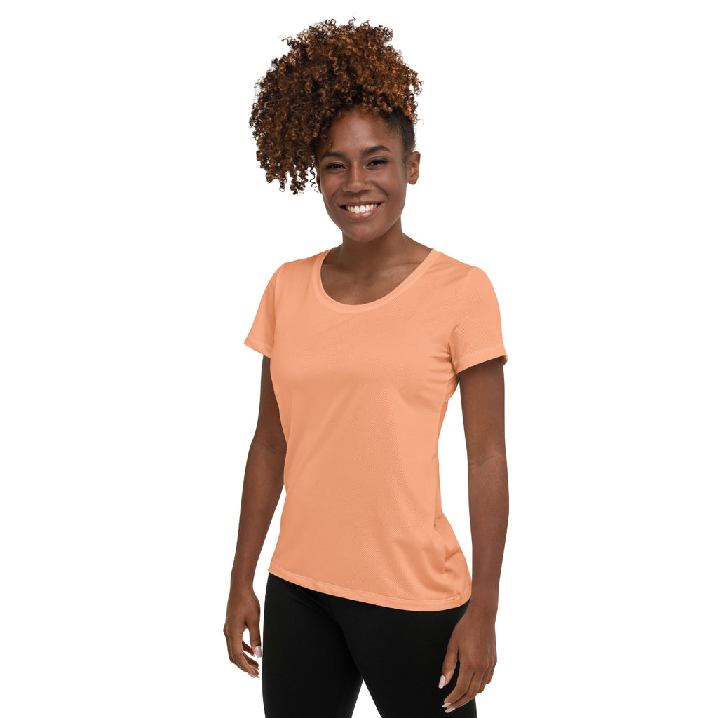 Women’s Peach Performance Athletic T-Shirt - Lightweight Moisture Wicking Workout Top with UPF 50+