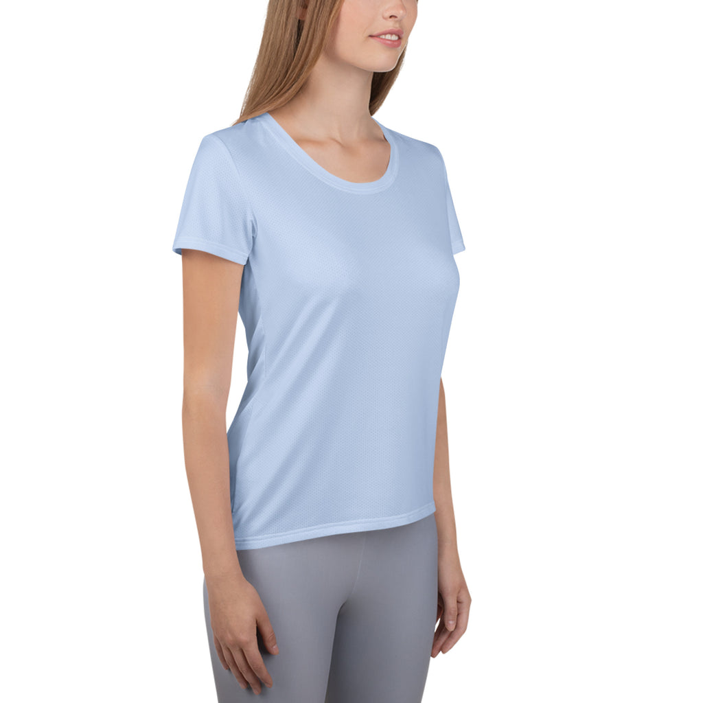 Women’s Pale Blue Performance Athletic T-Shirt - Lightweight Moisture Wicking Workout Top with UPF 50+