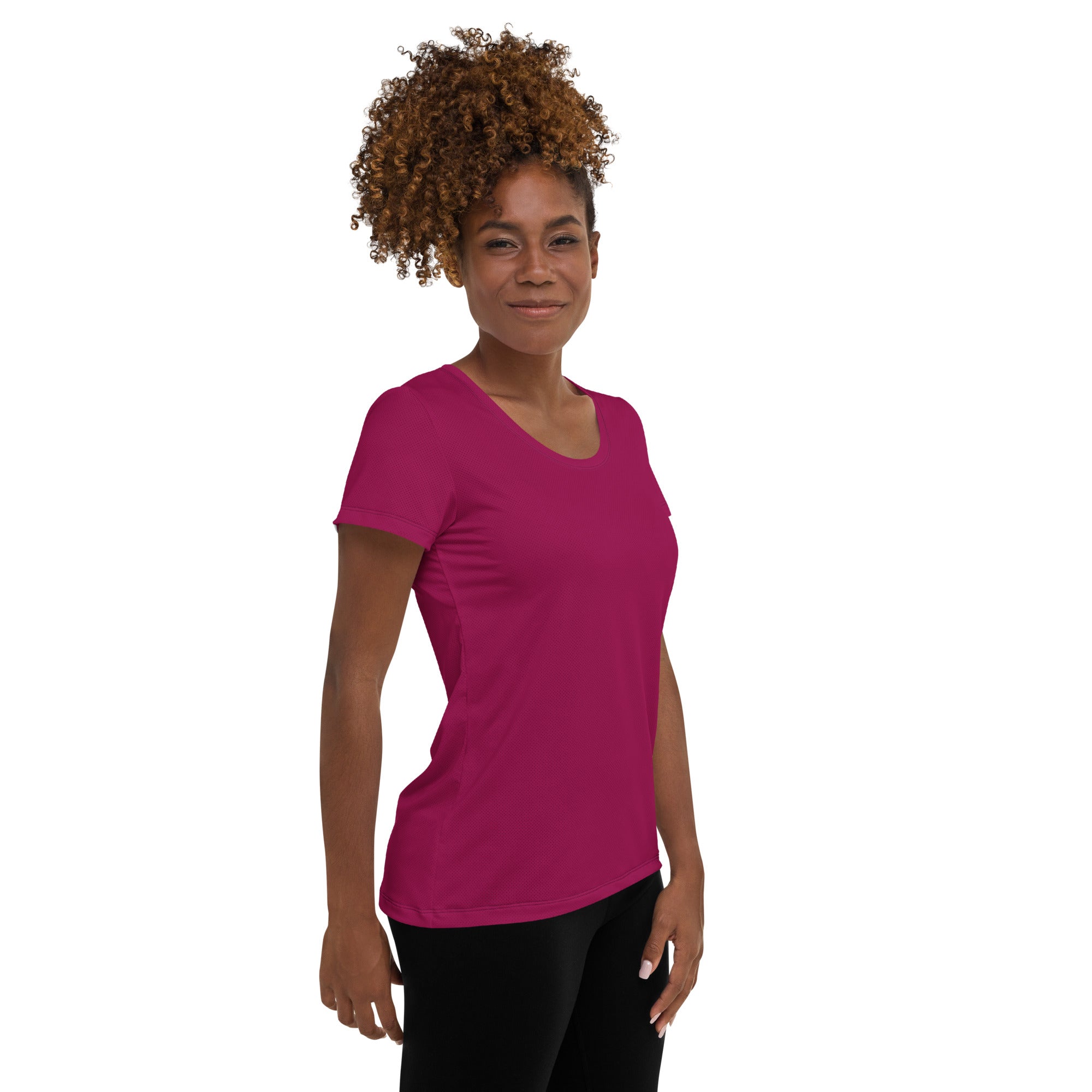 Women’s Magenta Performance Athletic T-Shirt - Lightweight Moisture Wicking Workout Top with UPF 50+