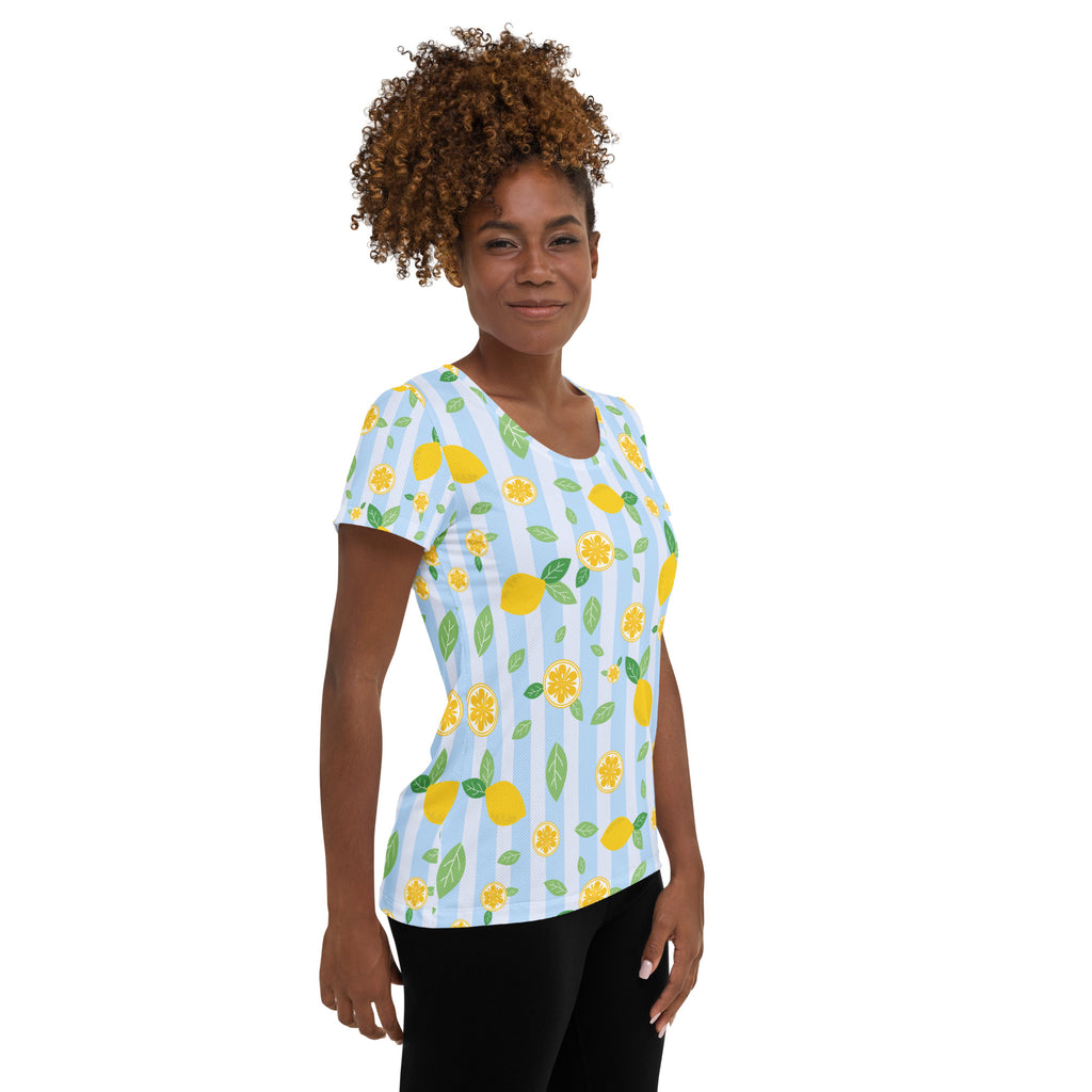 Women’s Lemon Stripe Performance Athletic T-Shirt - Lightweight Moisture Wicking Workout Top with UPF 50+ (Copy)