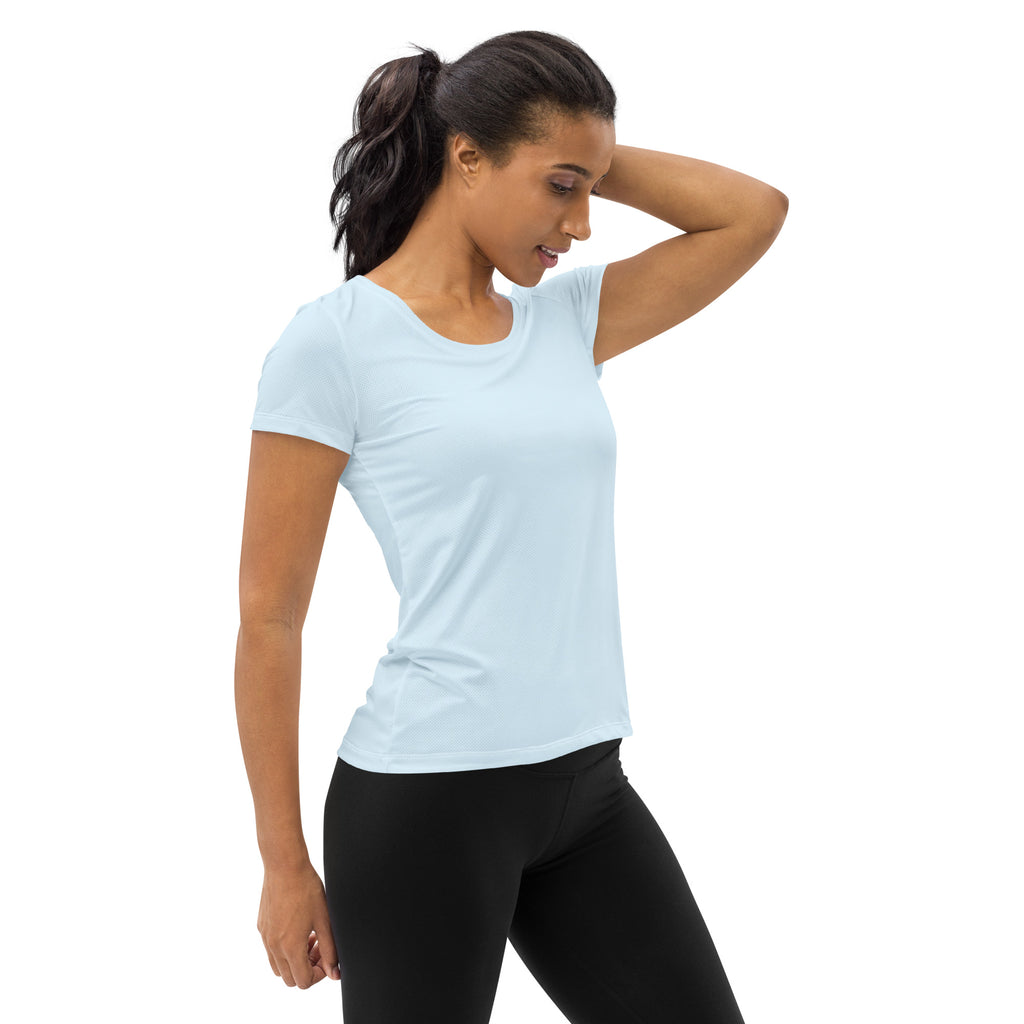 Women’s Cotton Candy Blue Performance Athletic T-Shirt - Lightweight Moisture Wicking Workout Top with UPF 50+