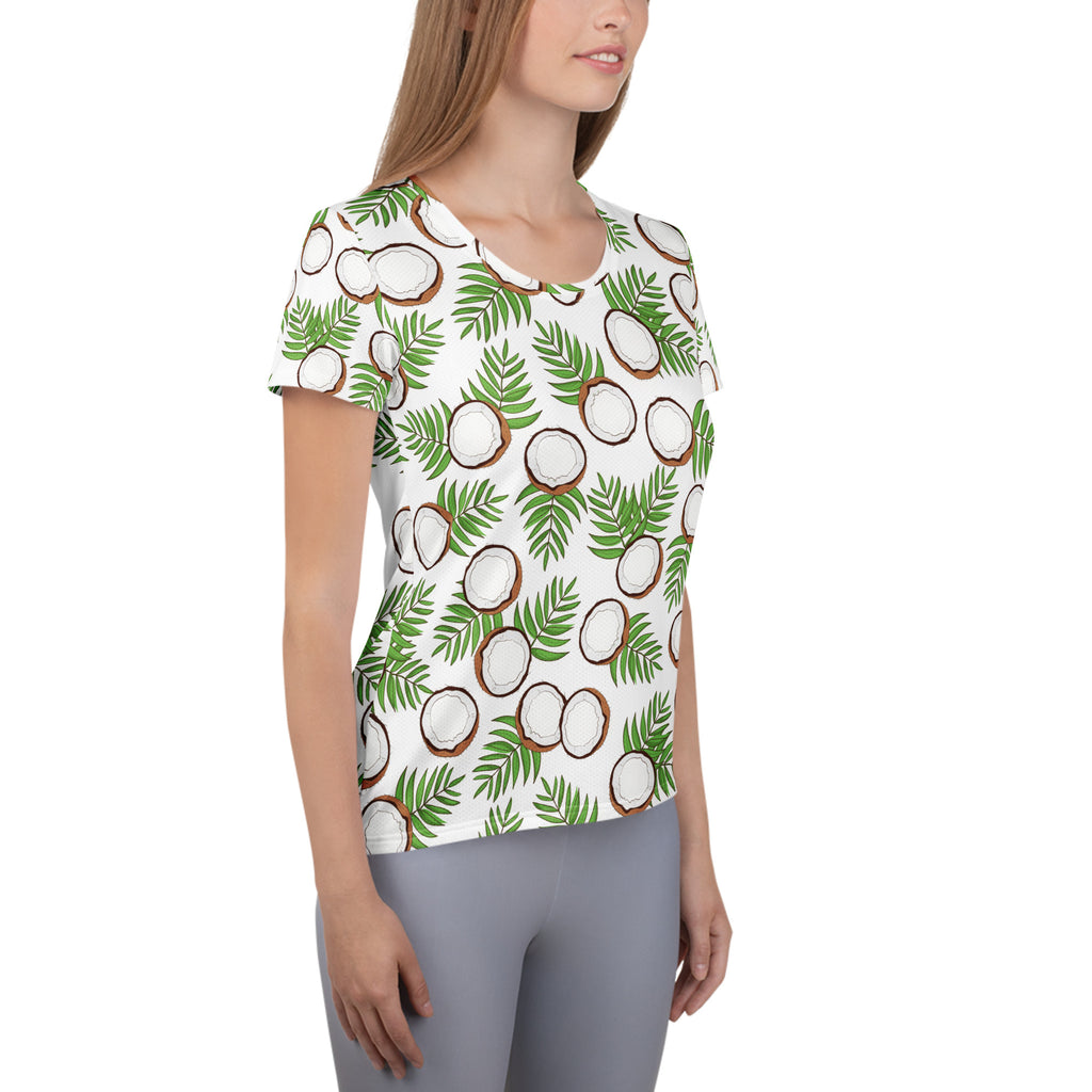 Women’s Coconut Performance Athletic T-Shirt - Lightweight Moisture Wicking Workout Top with UPF 50+