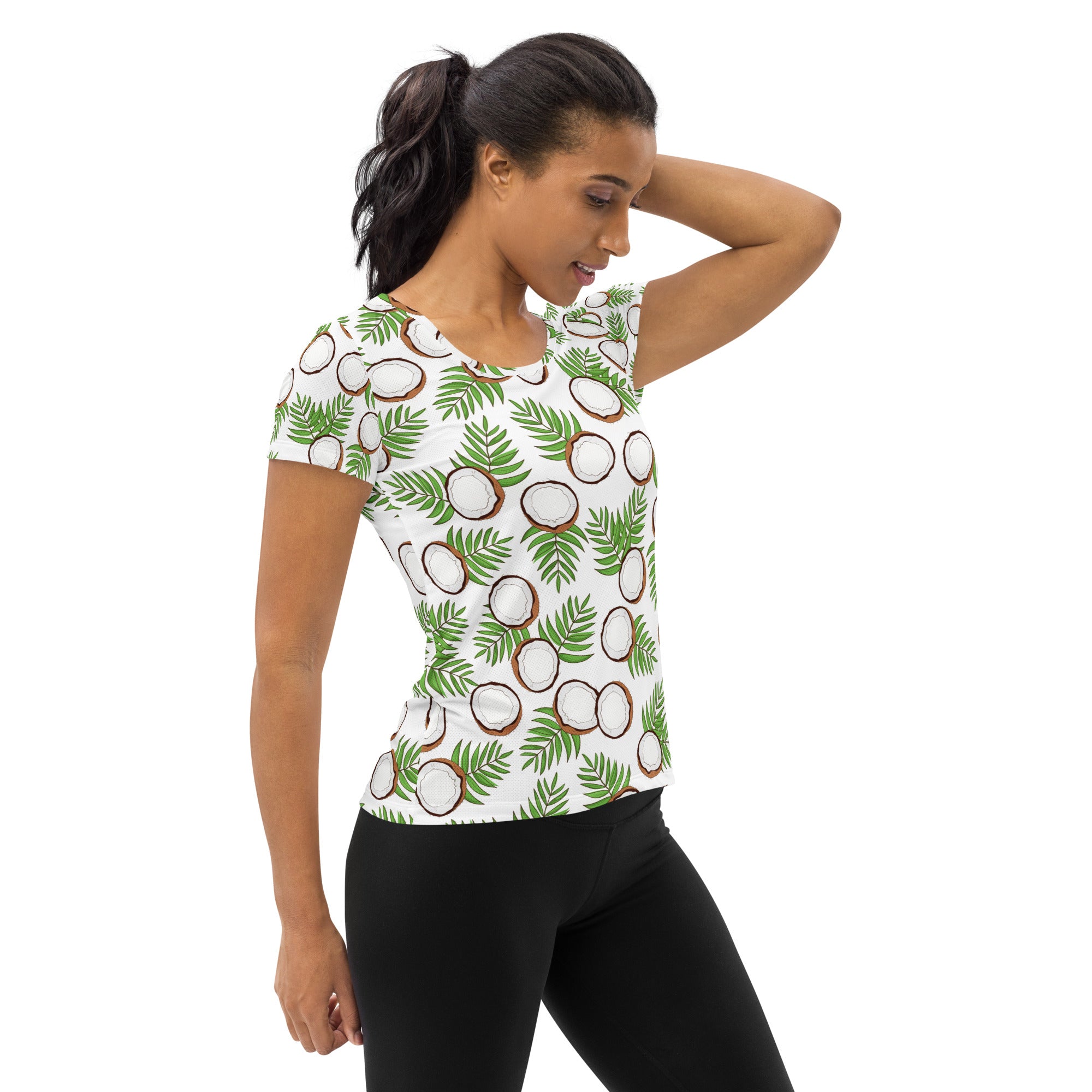 Women’s Coconut Performance Athletic T-Shirt - Lightweight Moisture Wicking Workout Top with UPF 50+